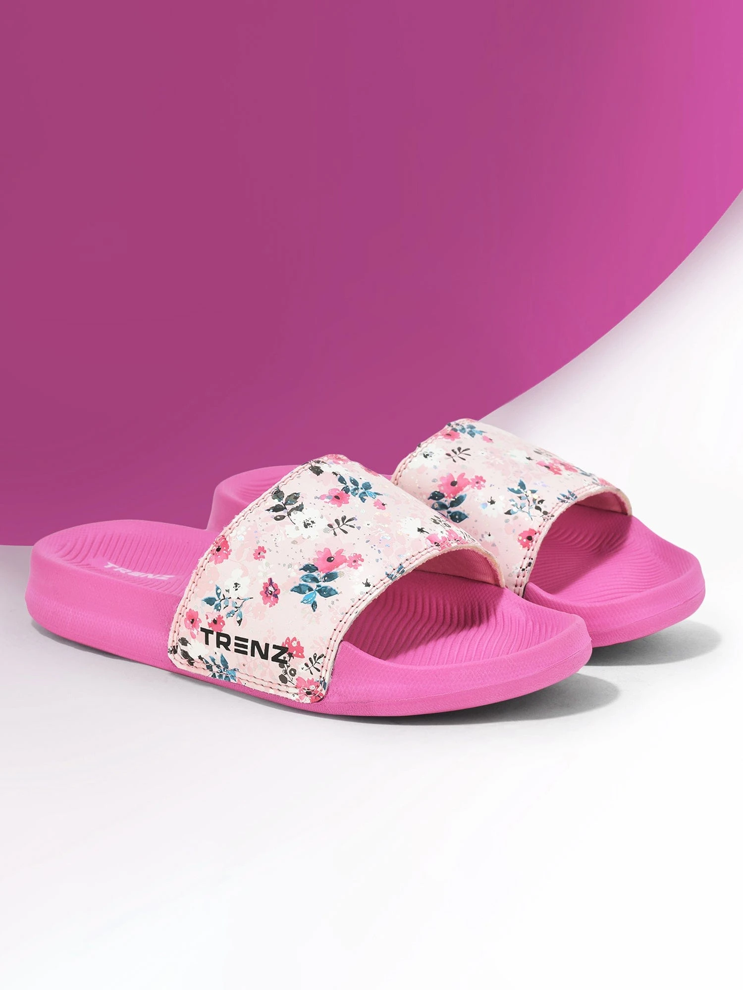 Pink slip-on slippers for girl kids