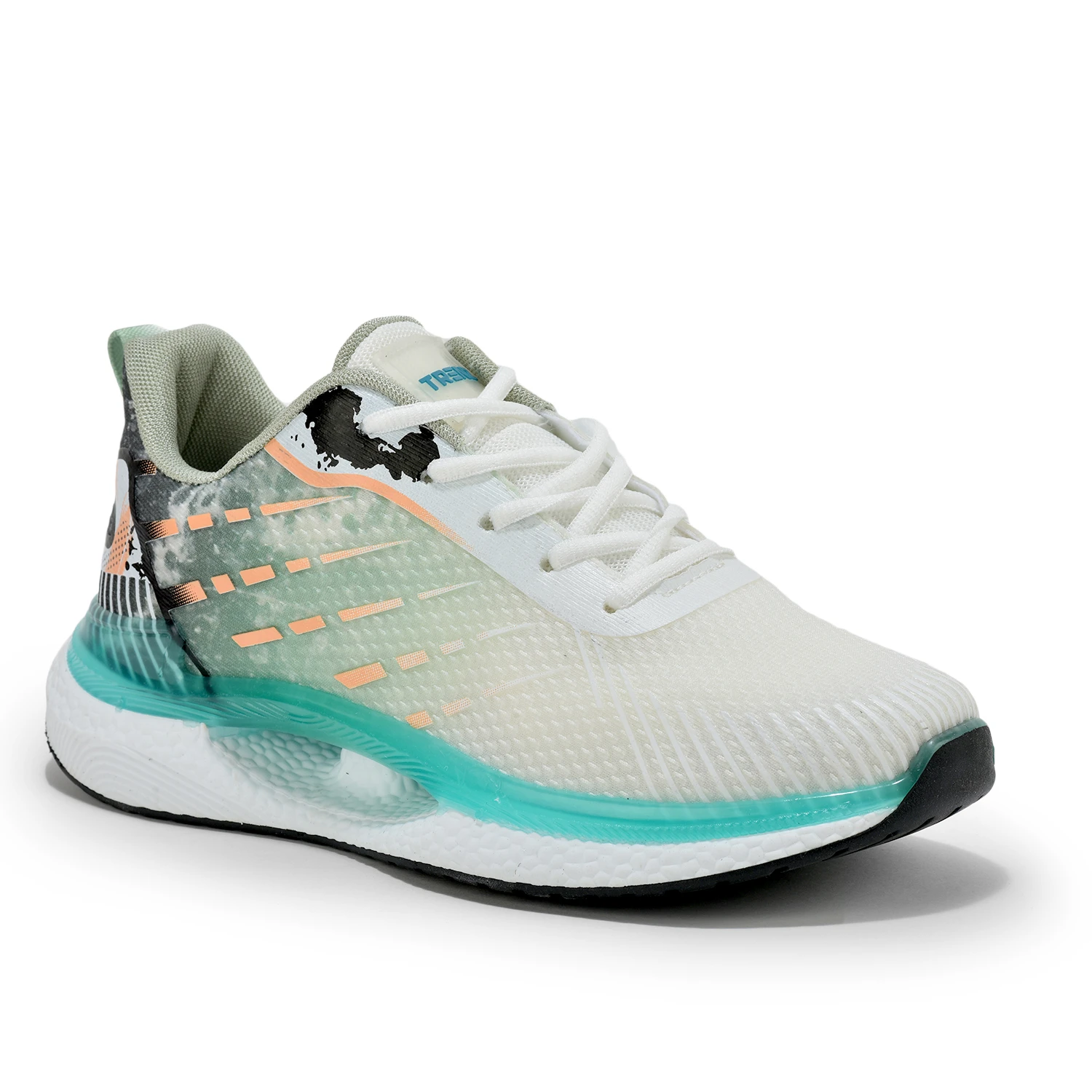 White and Green lace-up sports shoes – Shiv Naresh