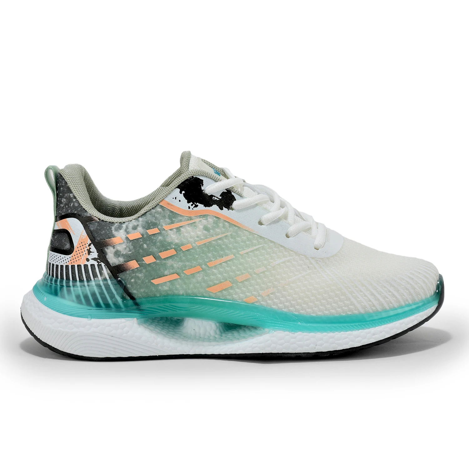White and Green lace-up sports shoes – Shiv Naresh