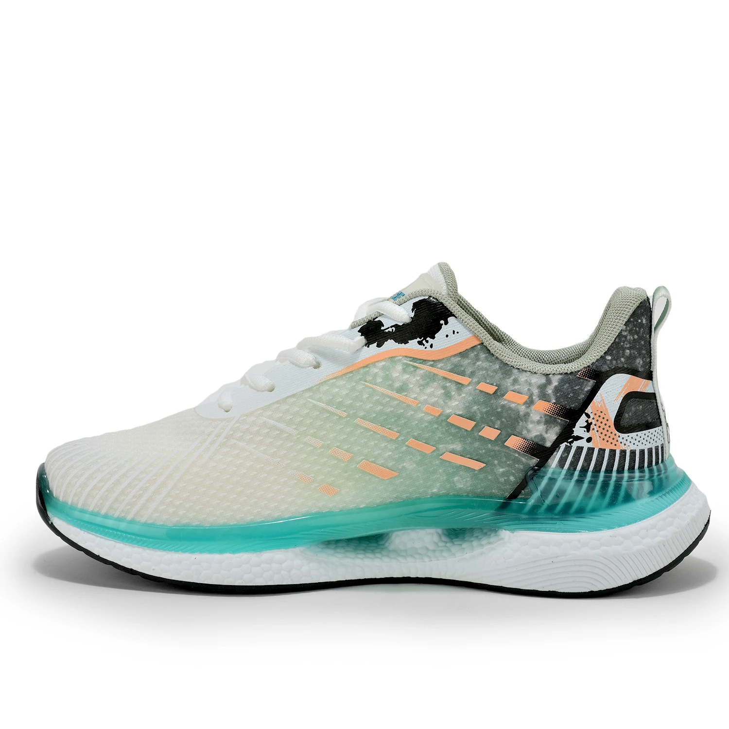 White and Green lace-up sports shoes – Shiv Naresh