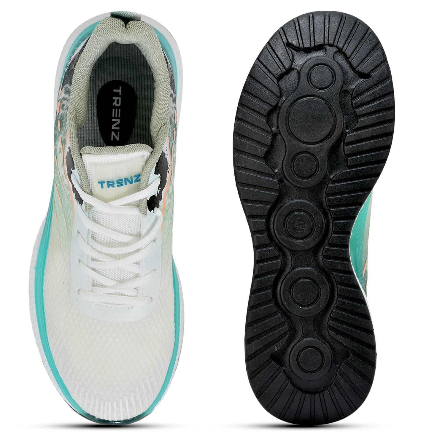 White and Green lace-up sports shoes – Shiv Naresh
