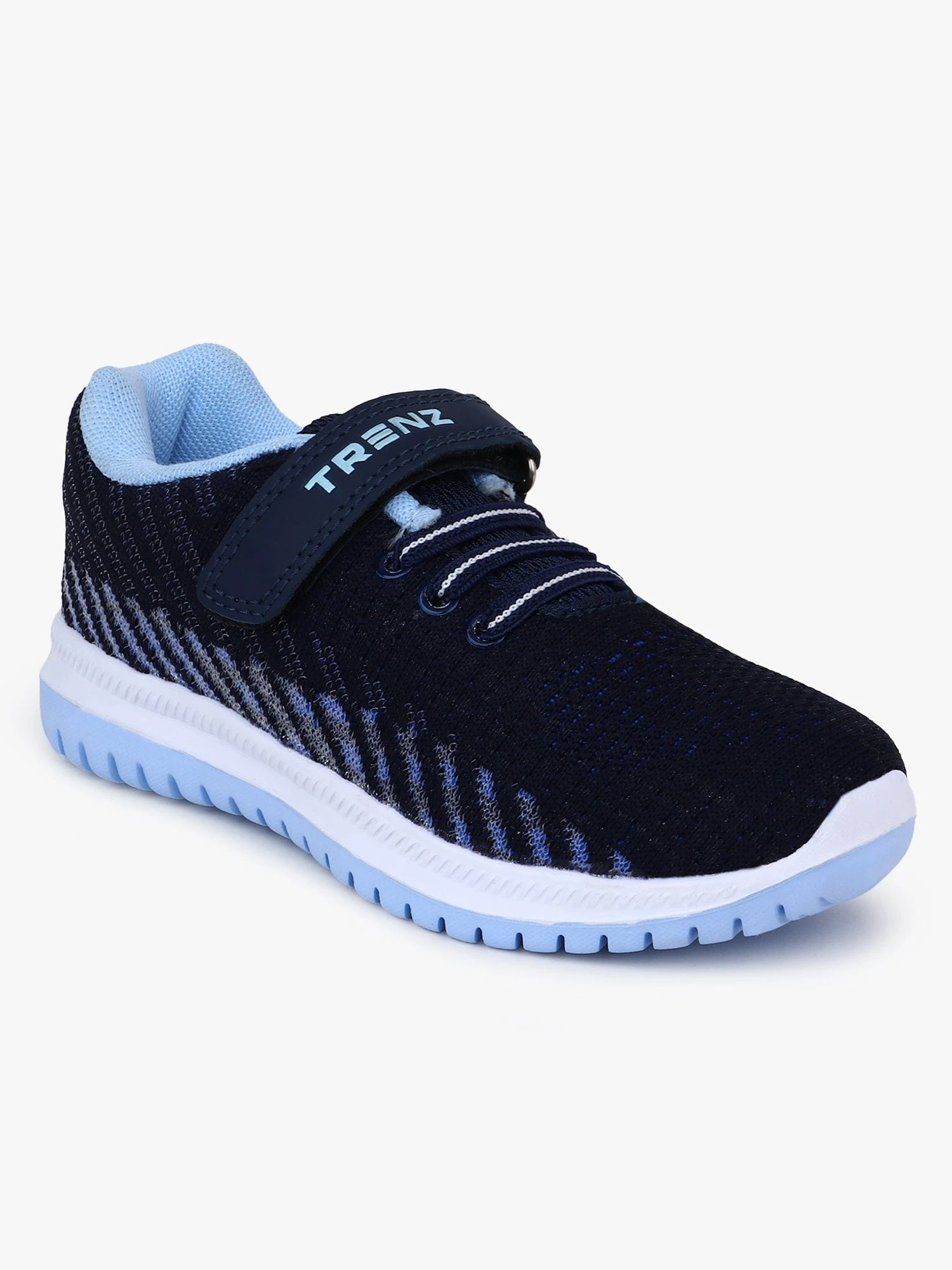 Navy Blue lace-up shoes for kids by Shivnaresh