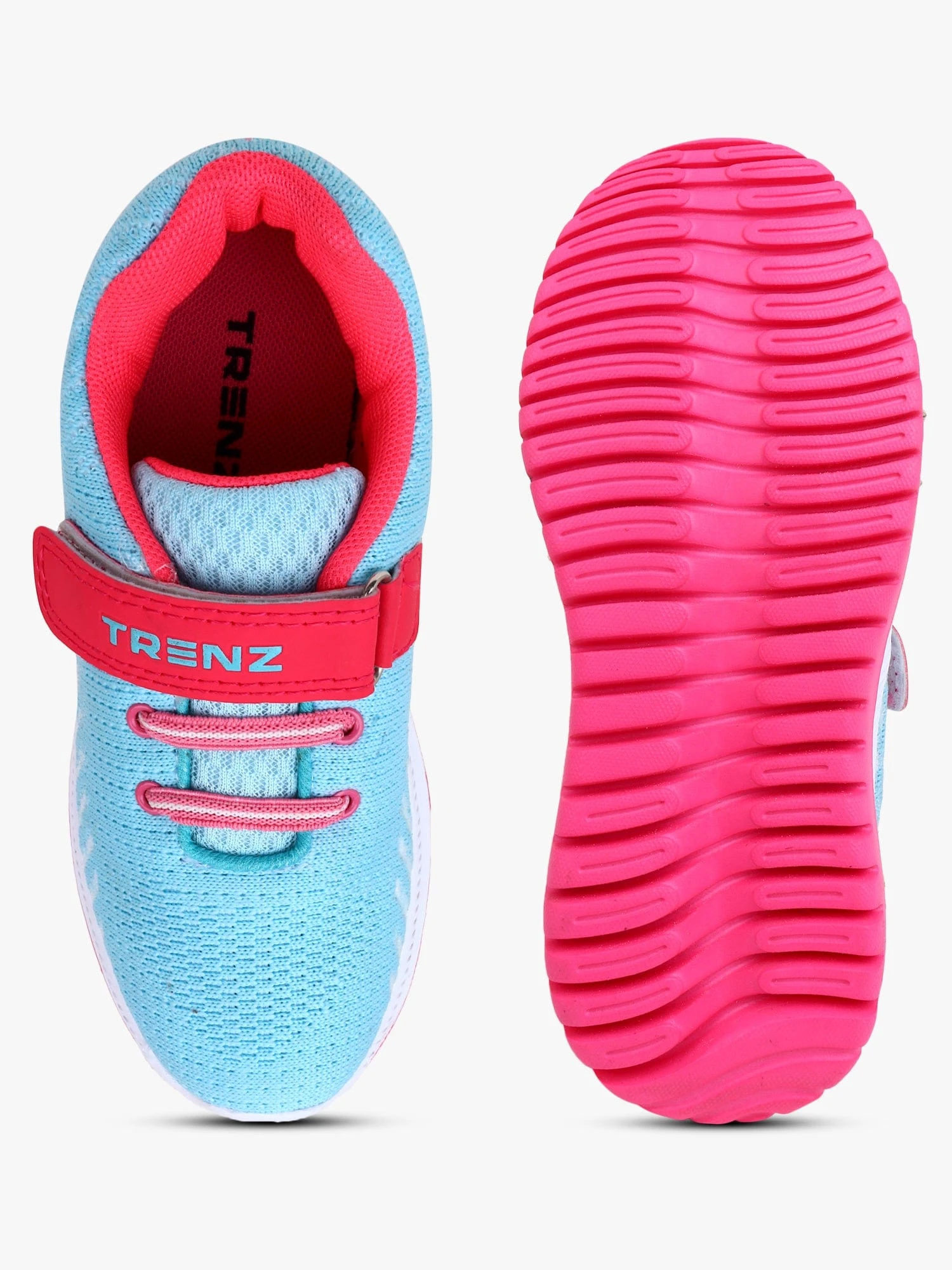 Sky blue lace-up shoes for kids by Shivnaresh