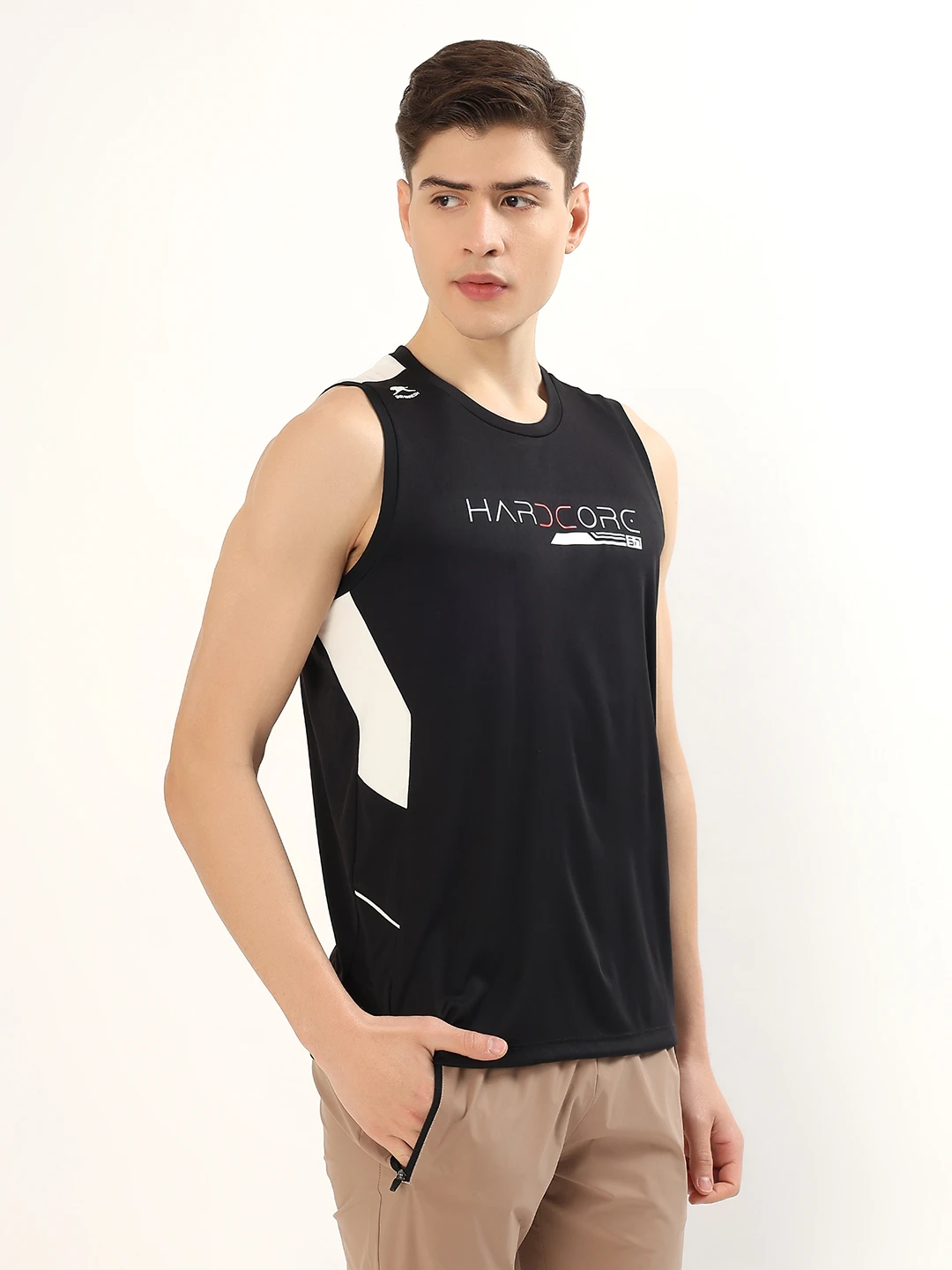 Men's Performance Training Tank Black White by Shiv Naresh