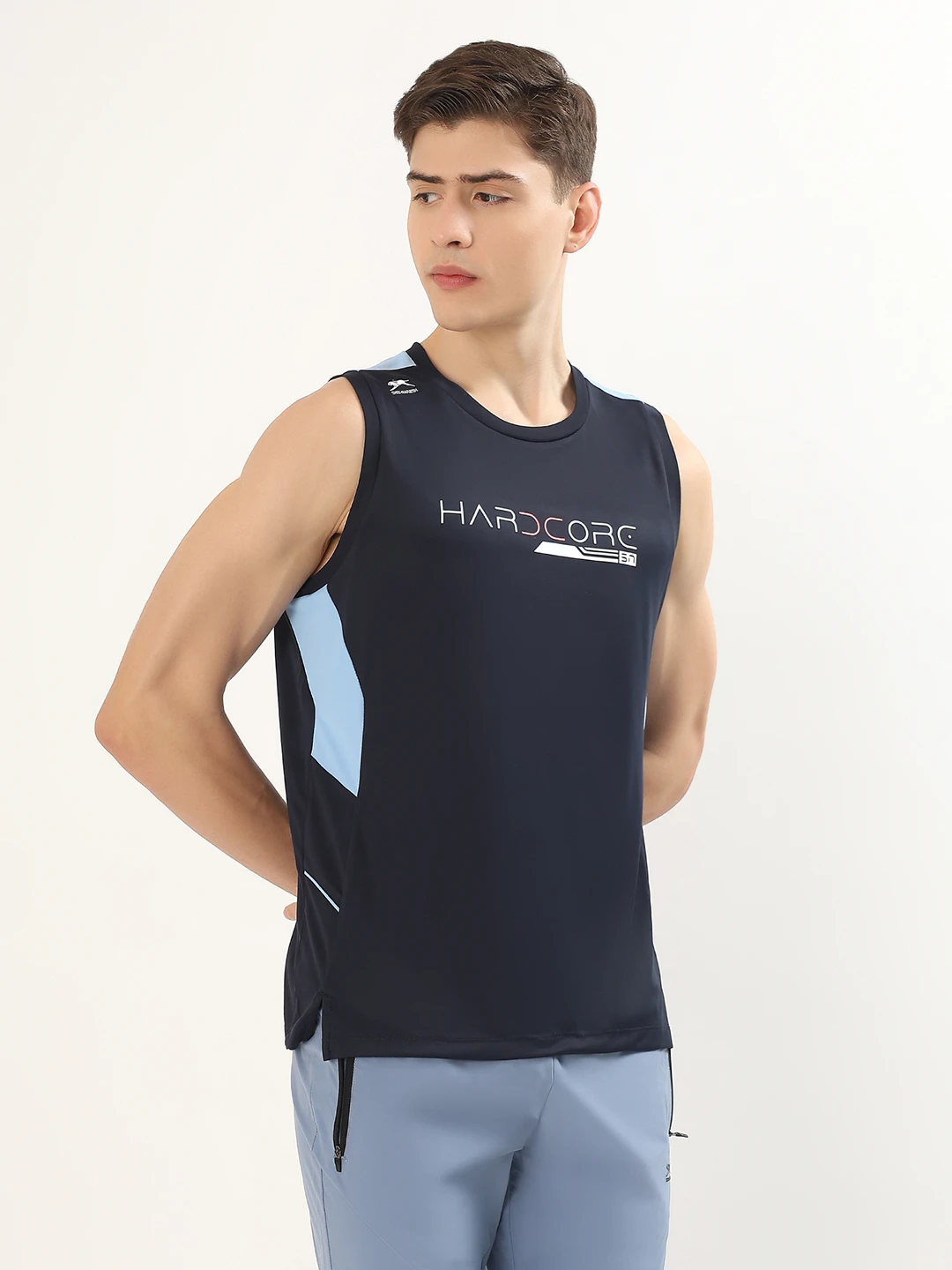 Men's Performance Training Tank Navy Sky by Shiv Naresh