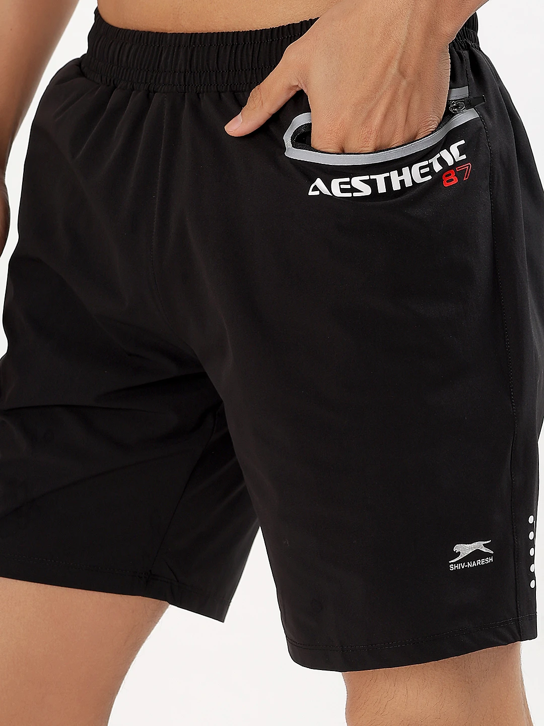Men's Elite Performance Active Shorts Black by Shiv Naresh
