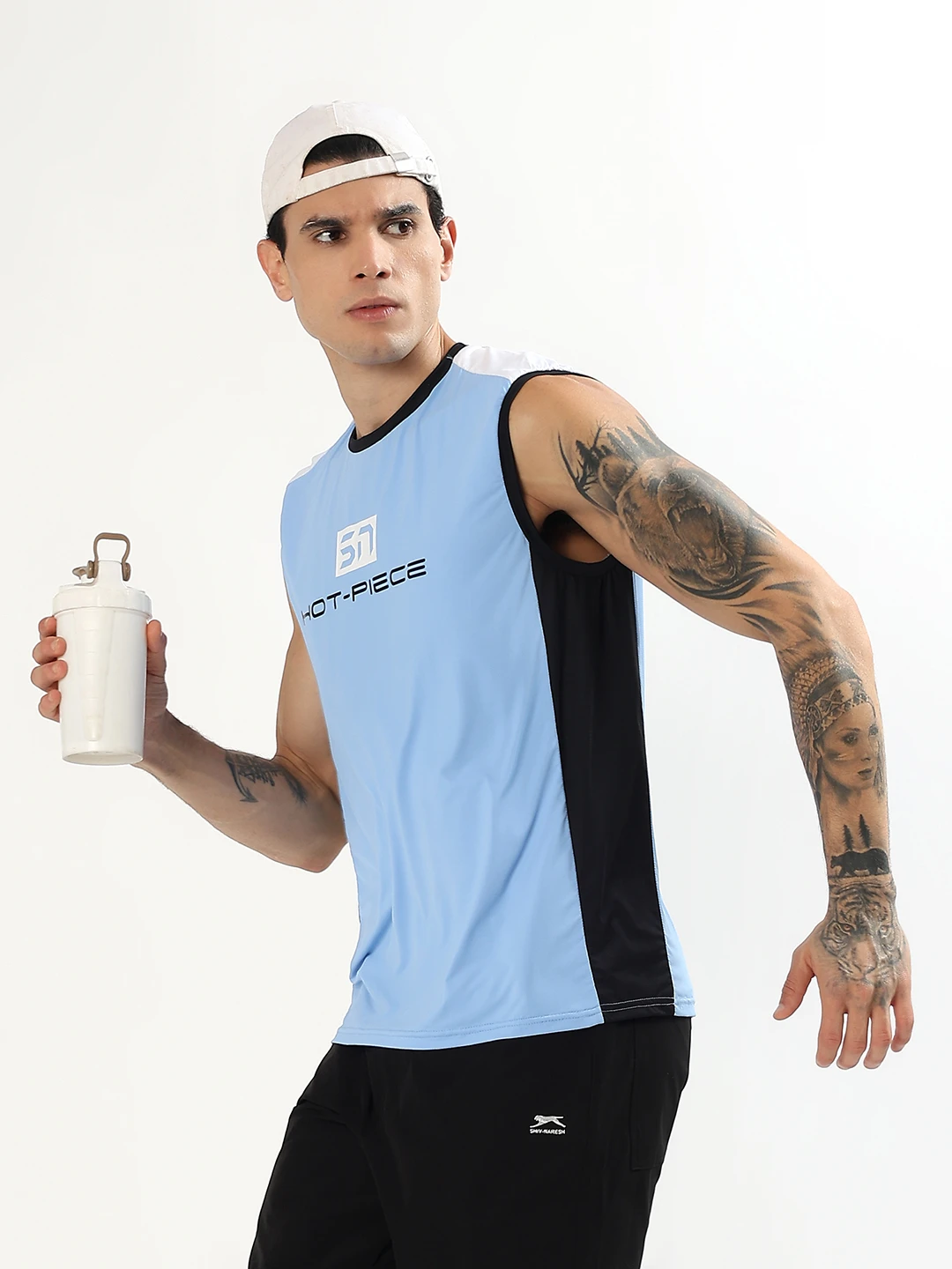 Men's Sky Sleeveless Gym T-Shirt for Workout and Training