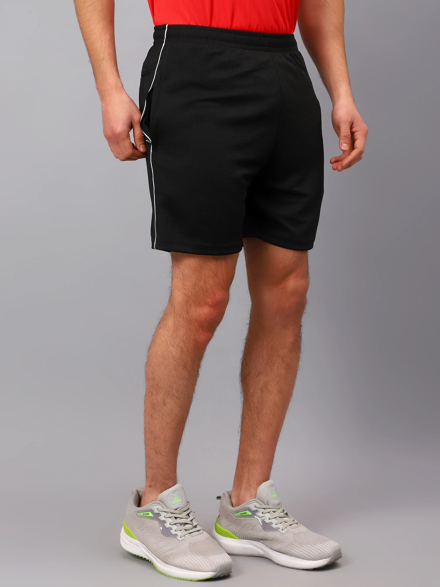 Shivnaresh Black Classic Nirmal Net Shorts for men