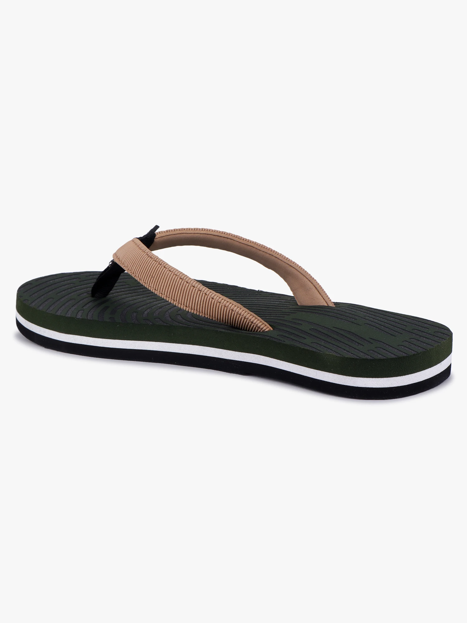 Women Olive Brown Slip-On Slippers Footwear