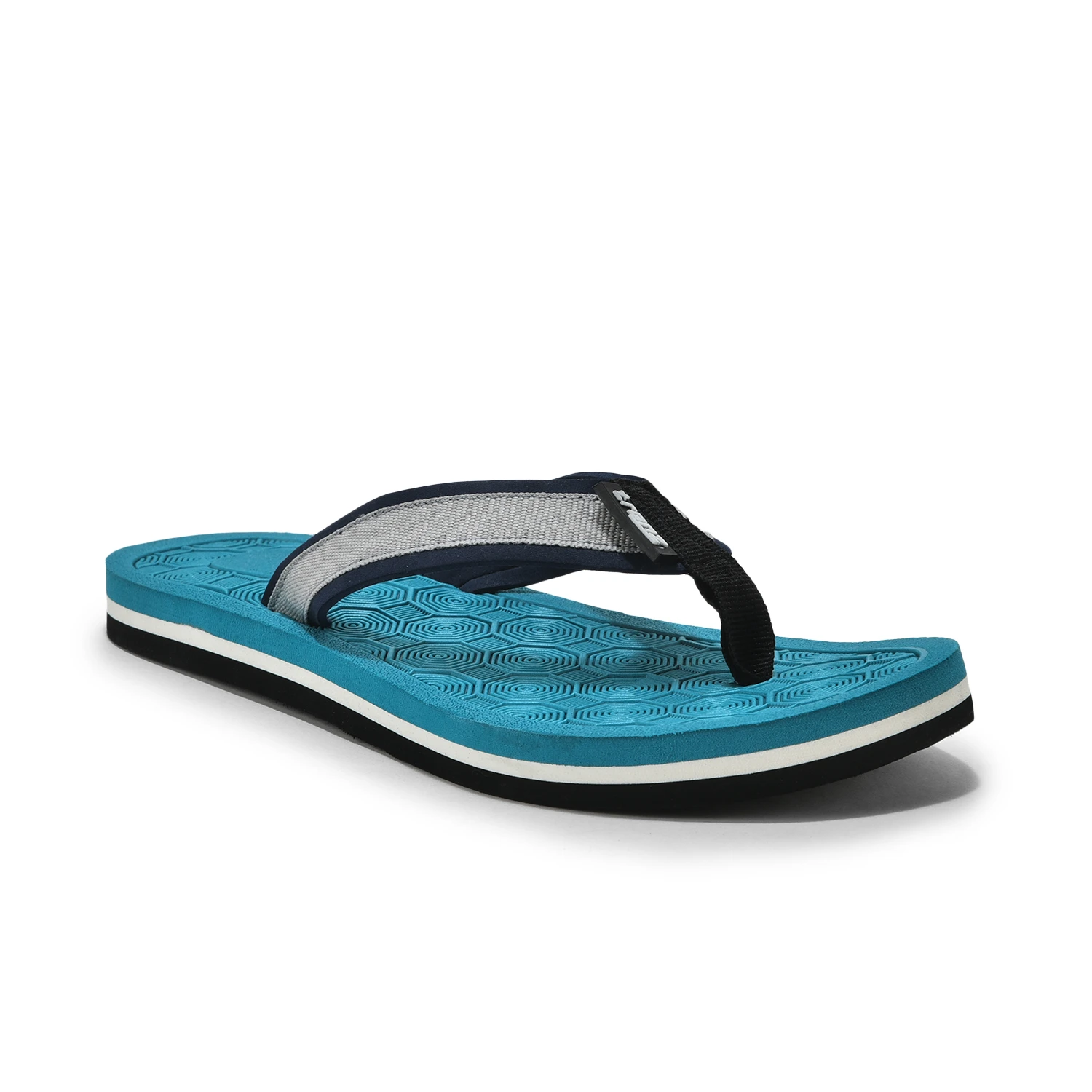 Sea green and navy women's slip-on slipper