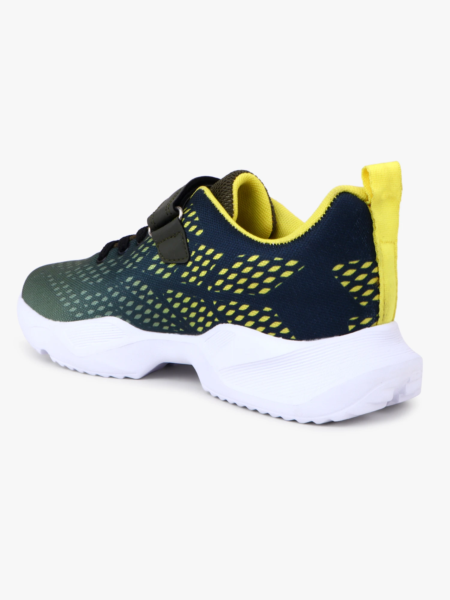 Kids olive green yellow lace-up sports shoes for Boys & Girls