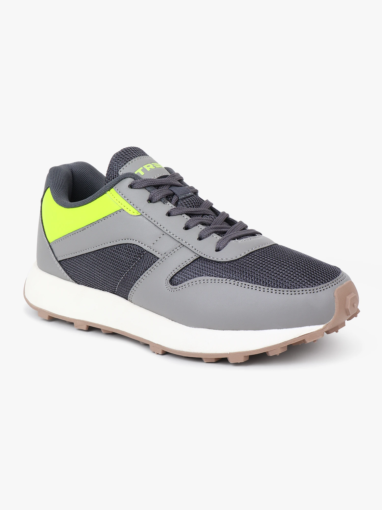 Grey/Neon lace-up sports shoes – Shiv Naresh