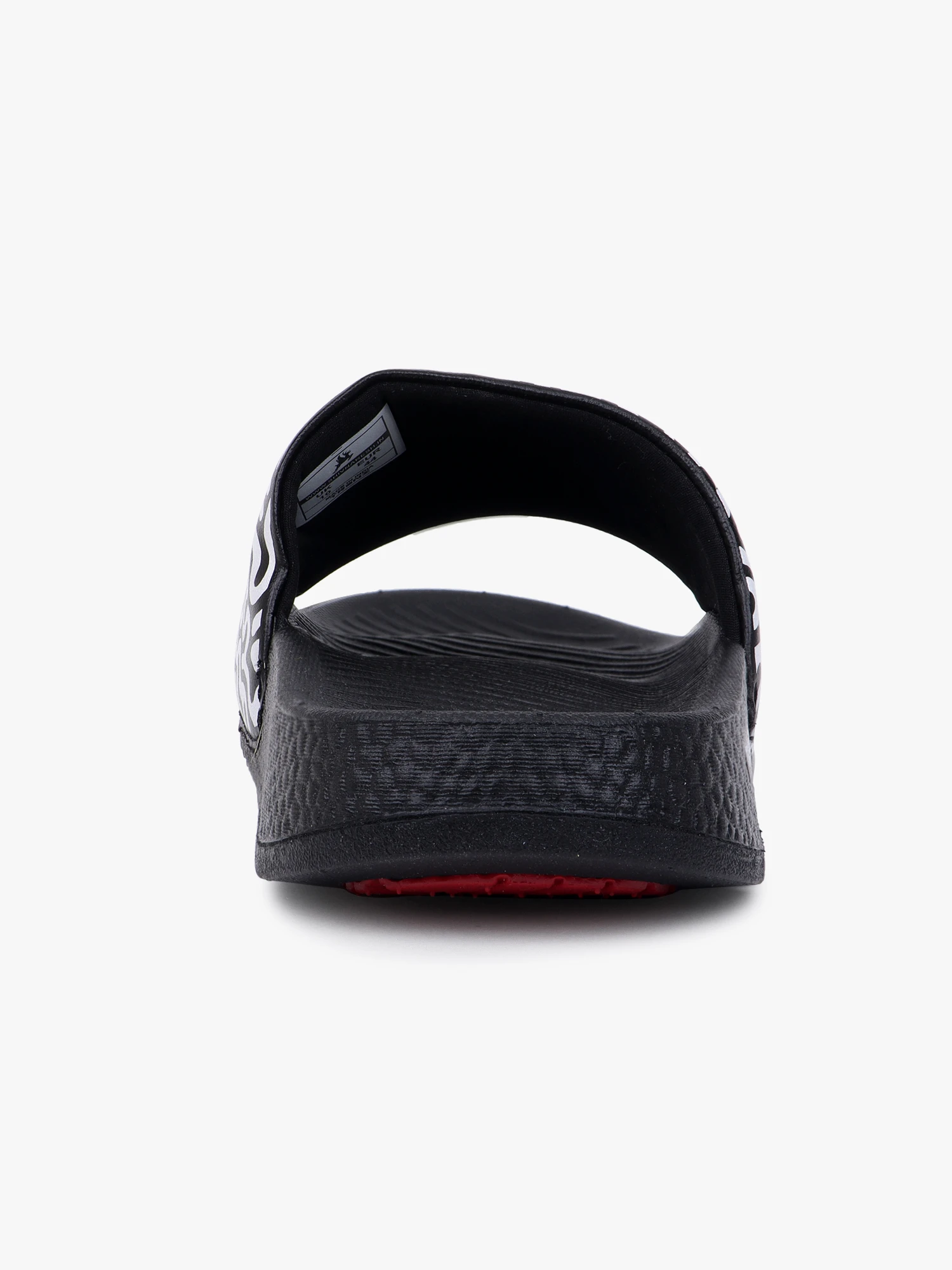 Black and white slip-on slider slippers for men