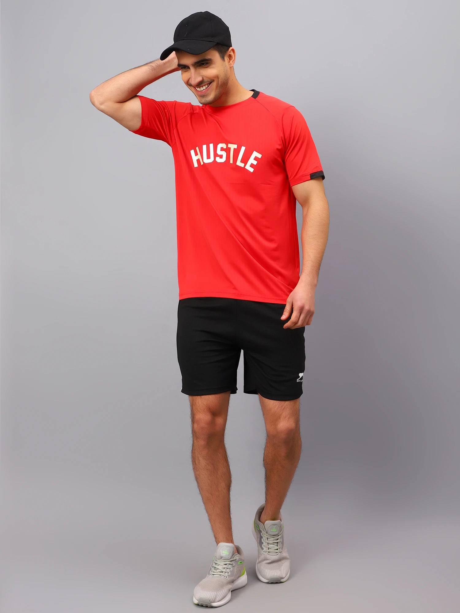 Polysquare Black White Sports Shorts for men