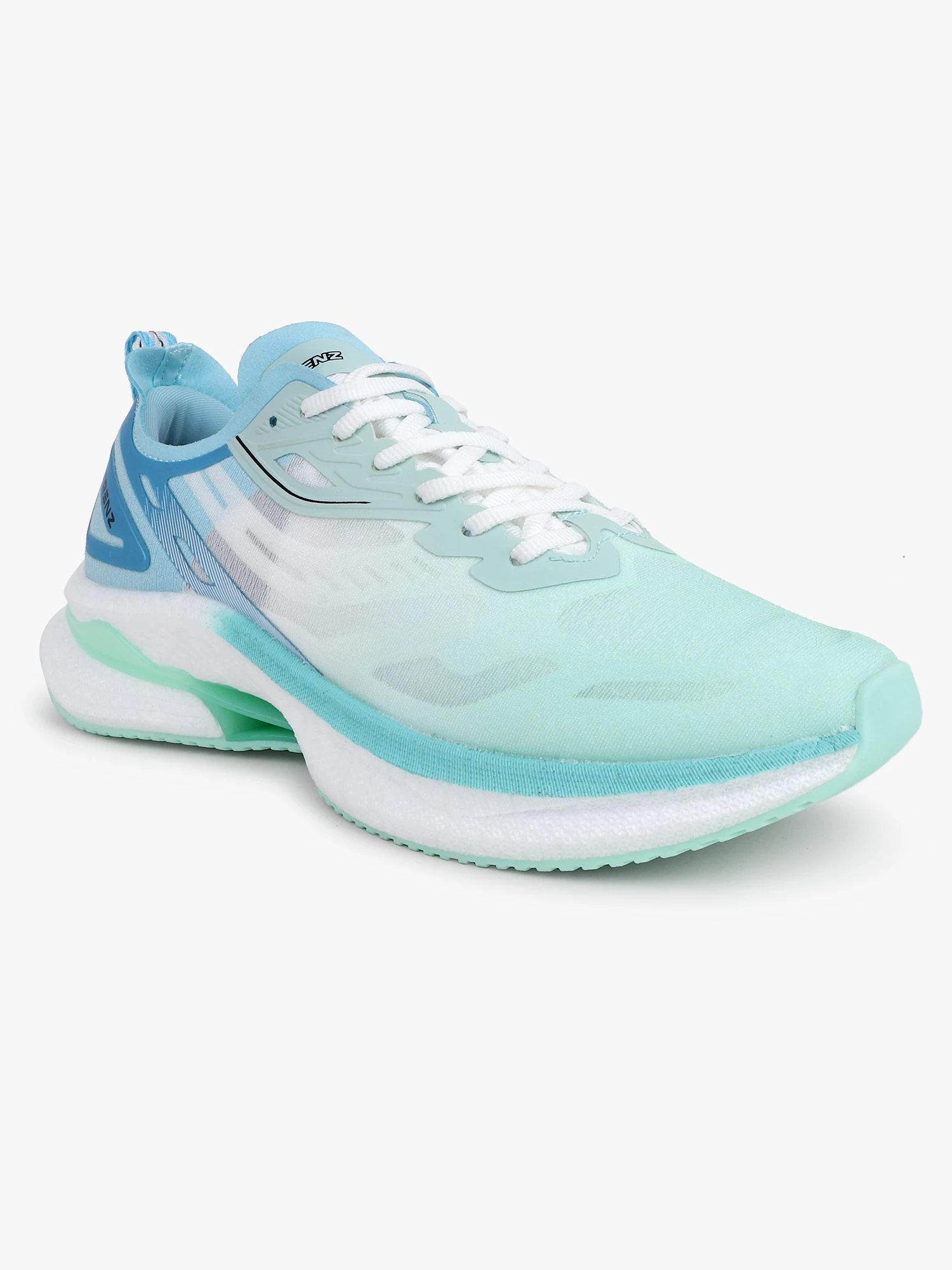 Sky Blue and Sea Green Lace-Up Sports Shoes for Men