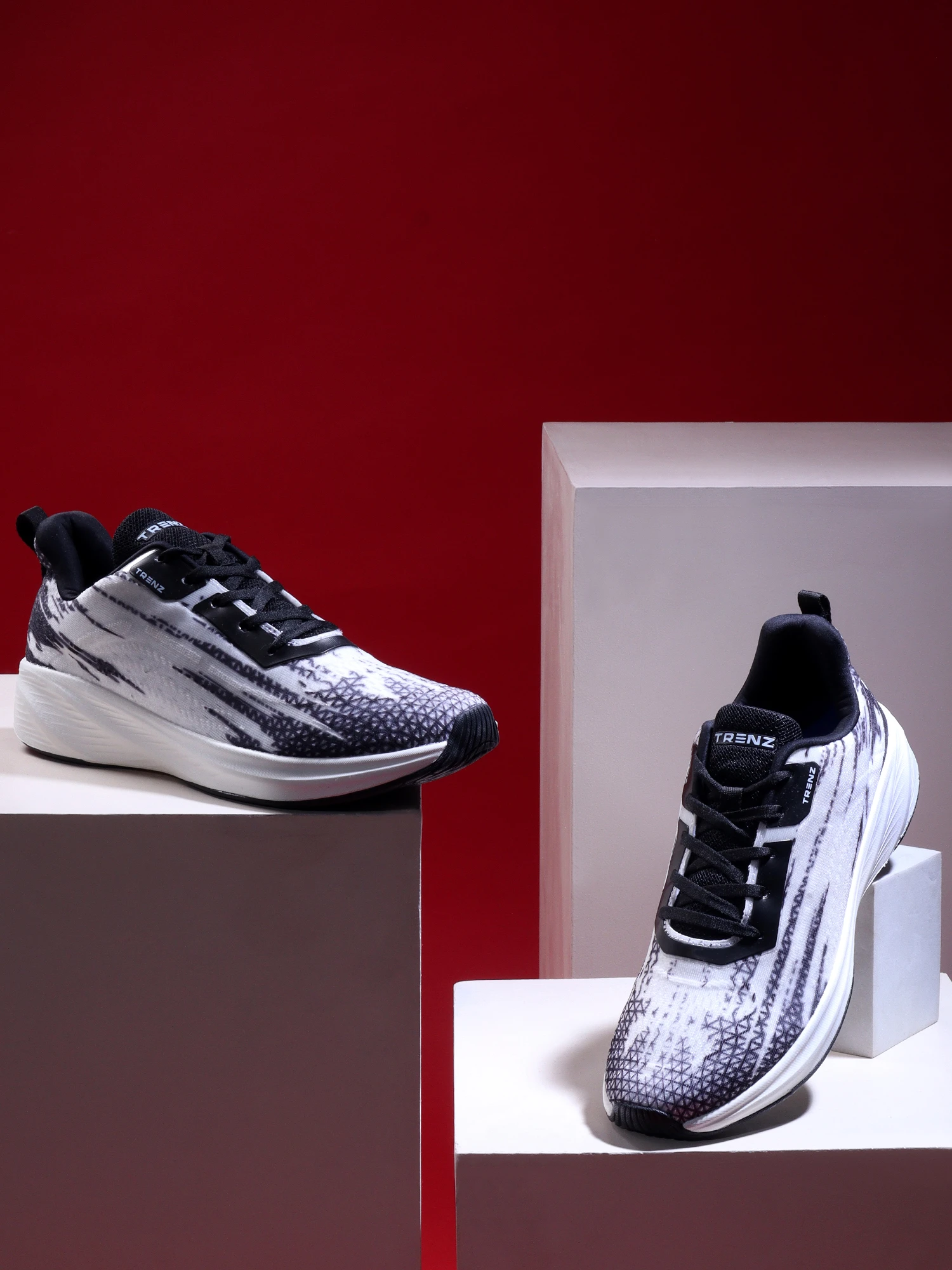 Men's Black and White Lace-Up Shoes by Shiv Naresh