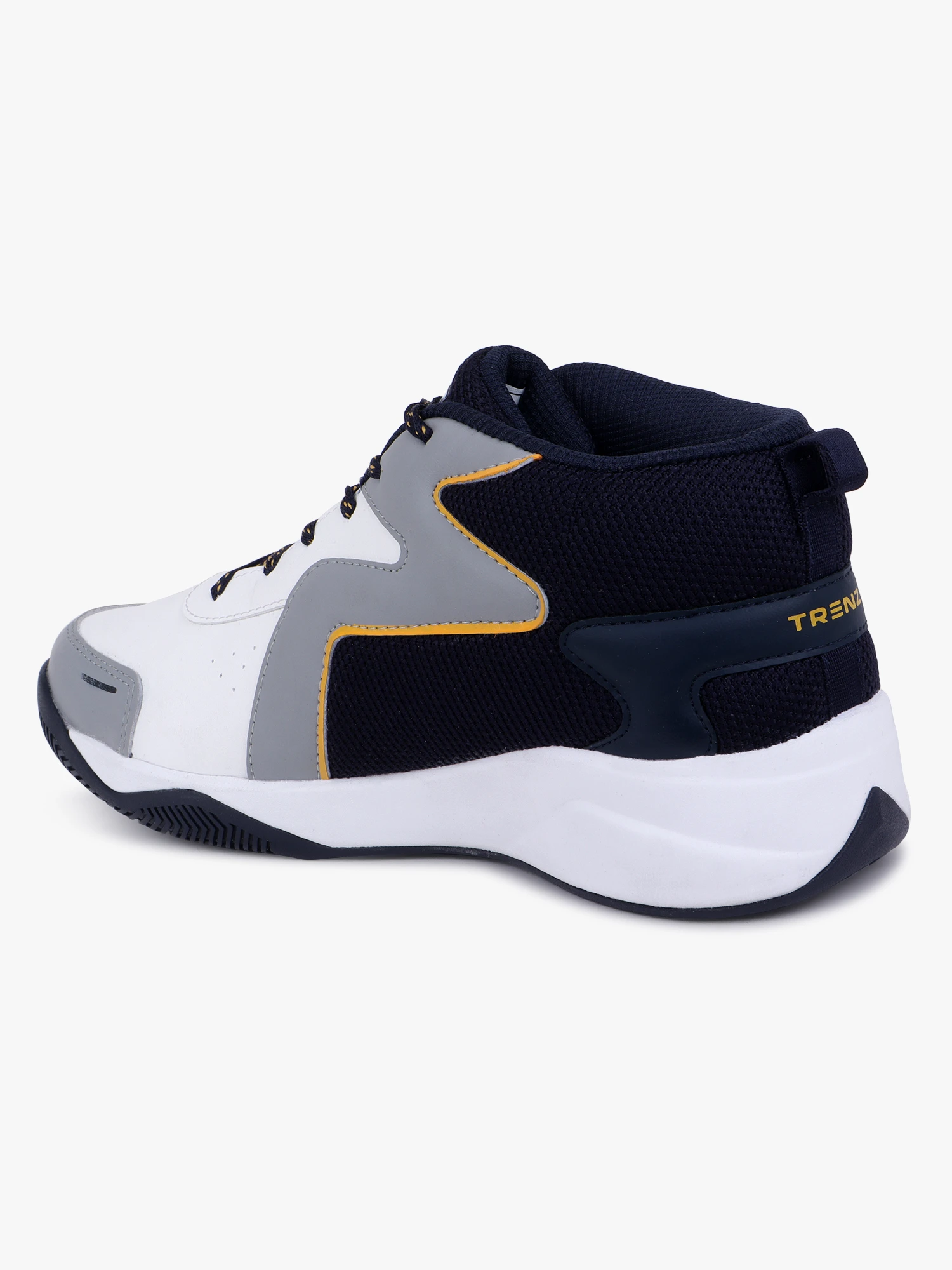 Navy Blue and yellow basketball shoes for men