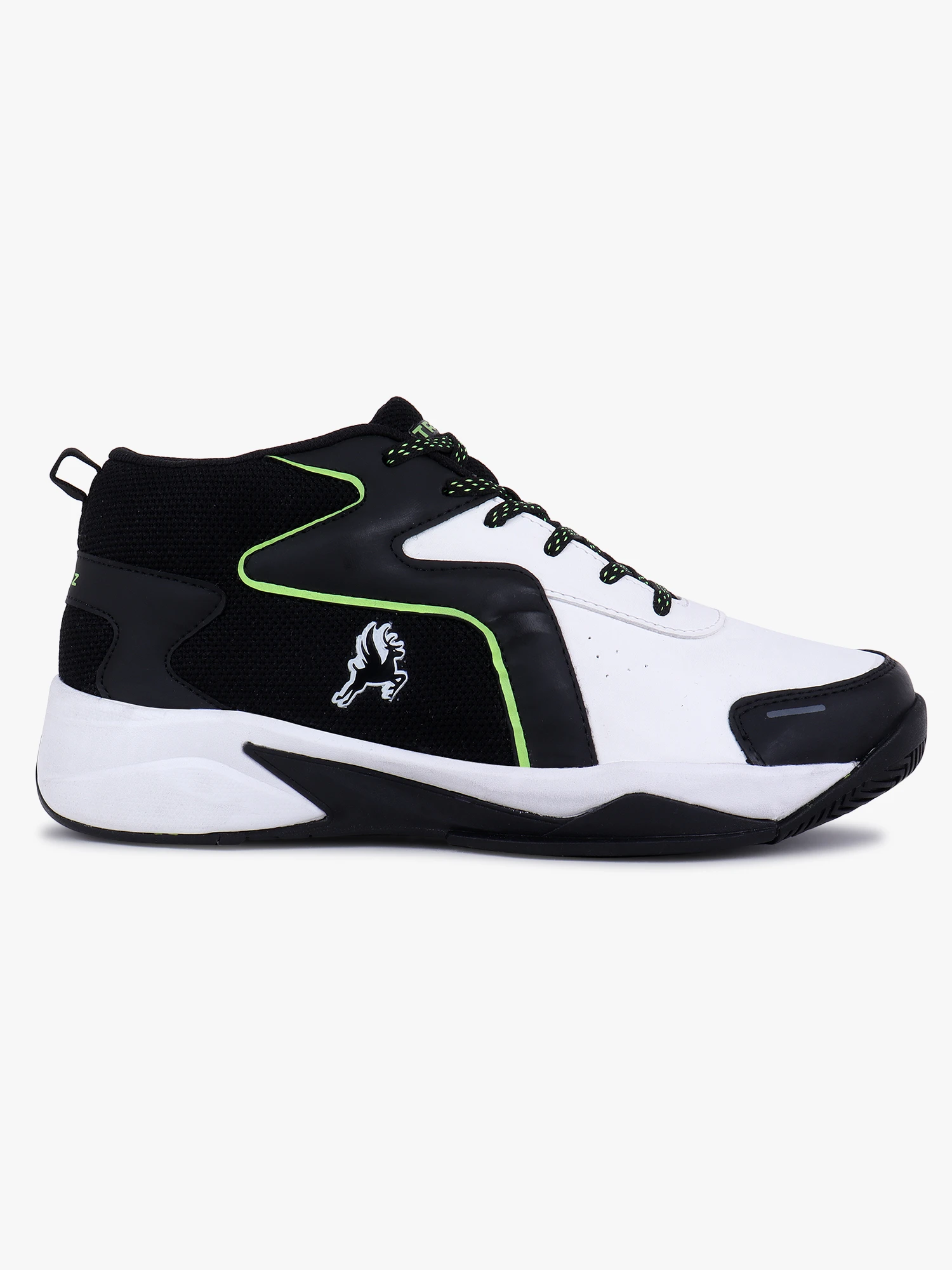 Black fluorescent green basketball shoes for men