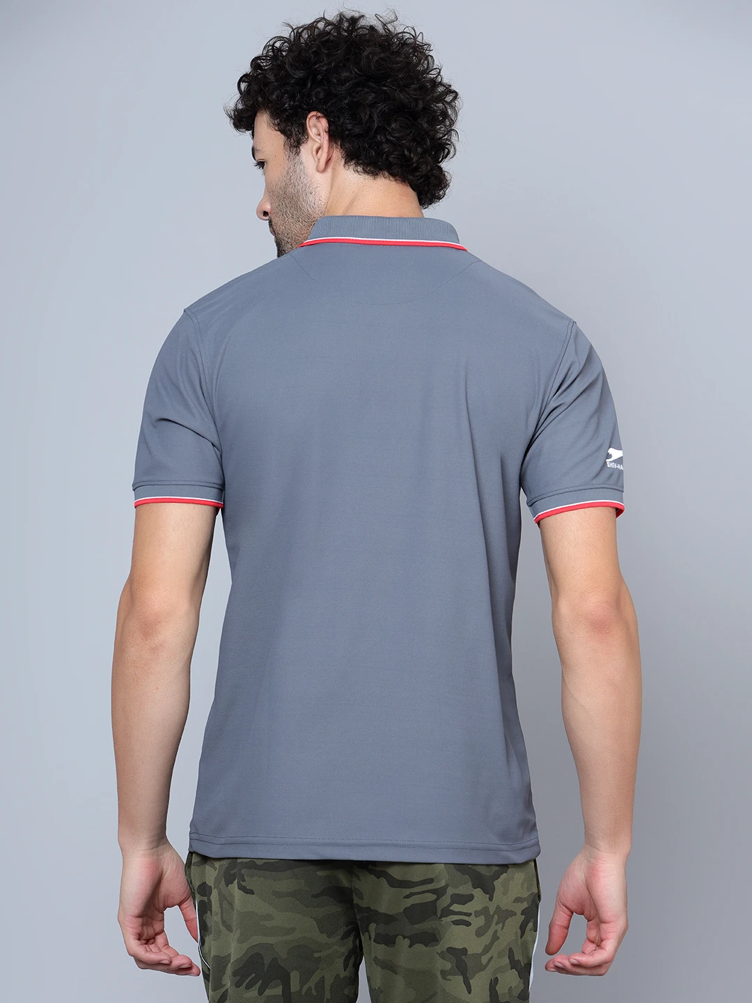 Men's Grey DualHue Tipped Polo T-Shirt
