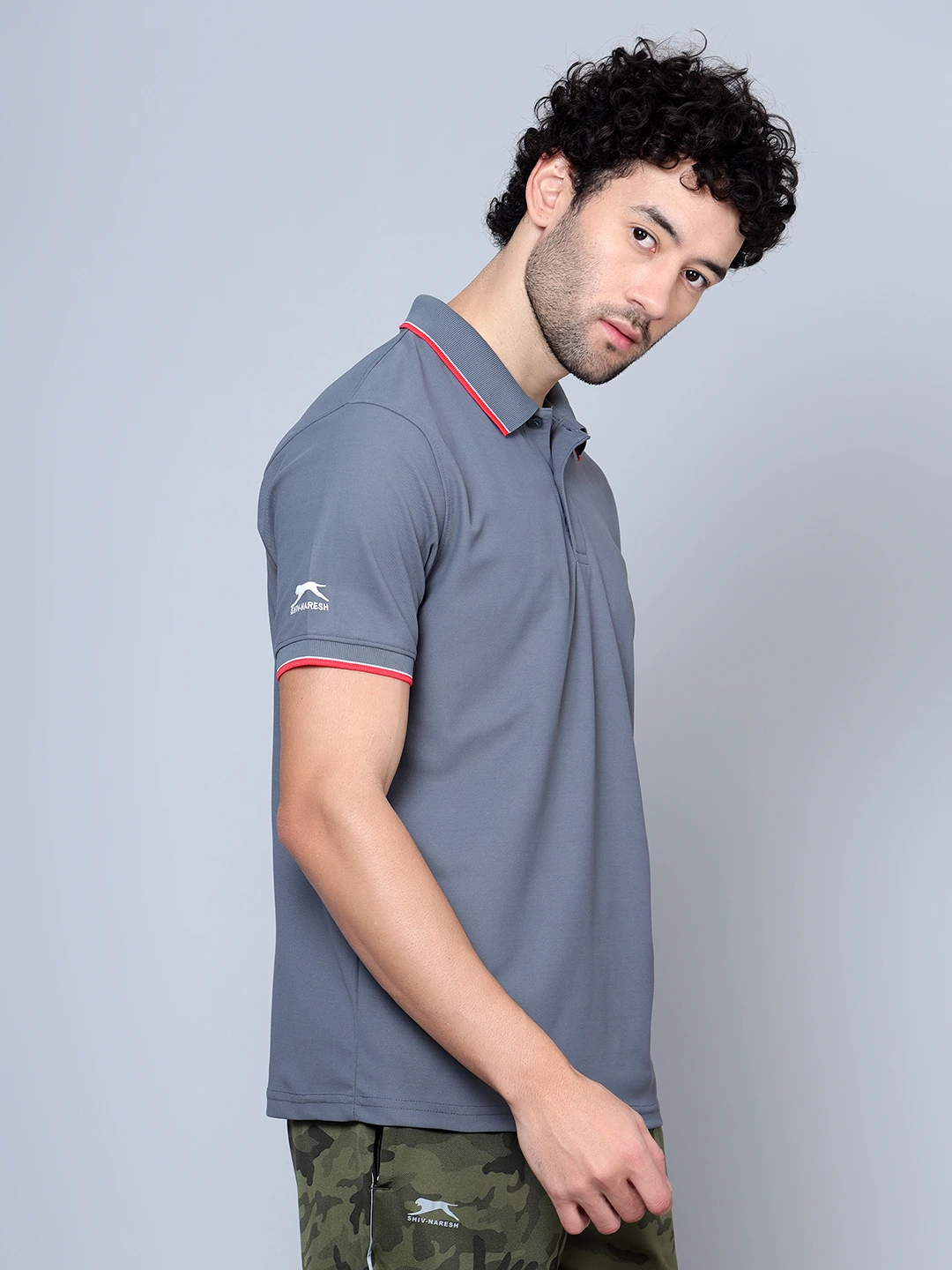 Men's Grey DualHue Tipped Polo T-Shirt