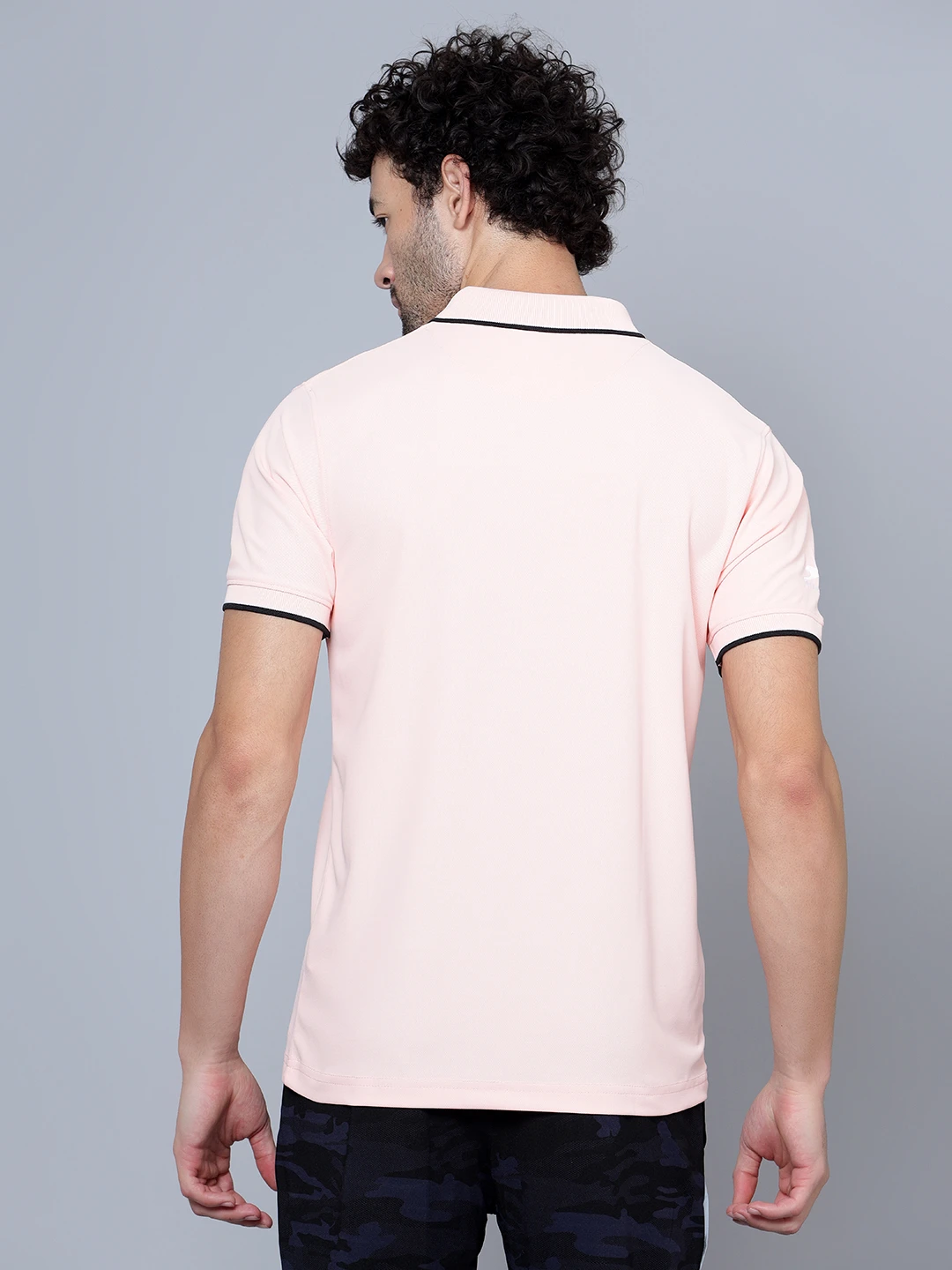 Men's Peach DualHue Tipped Polo T-Shirt