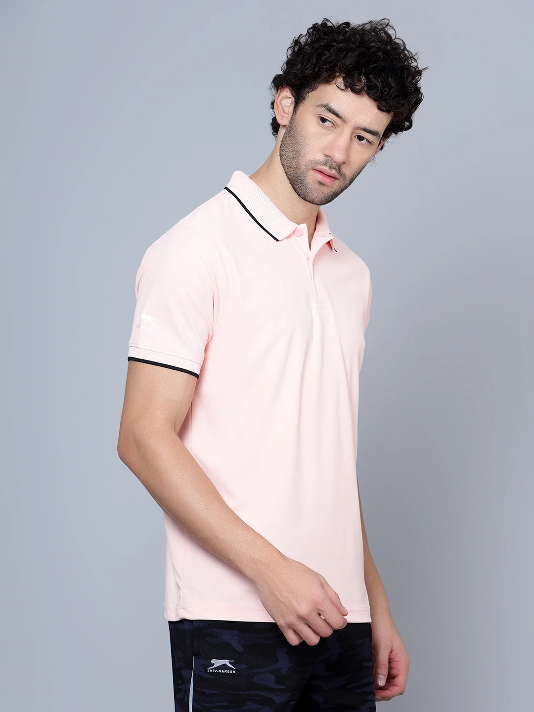 Men's Peach DualHue Tipped Polo T-Shirt