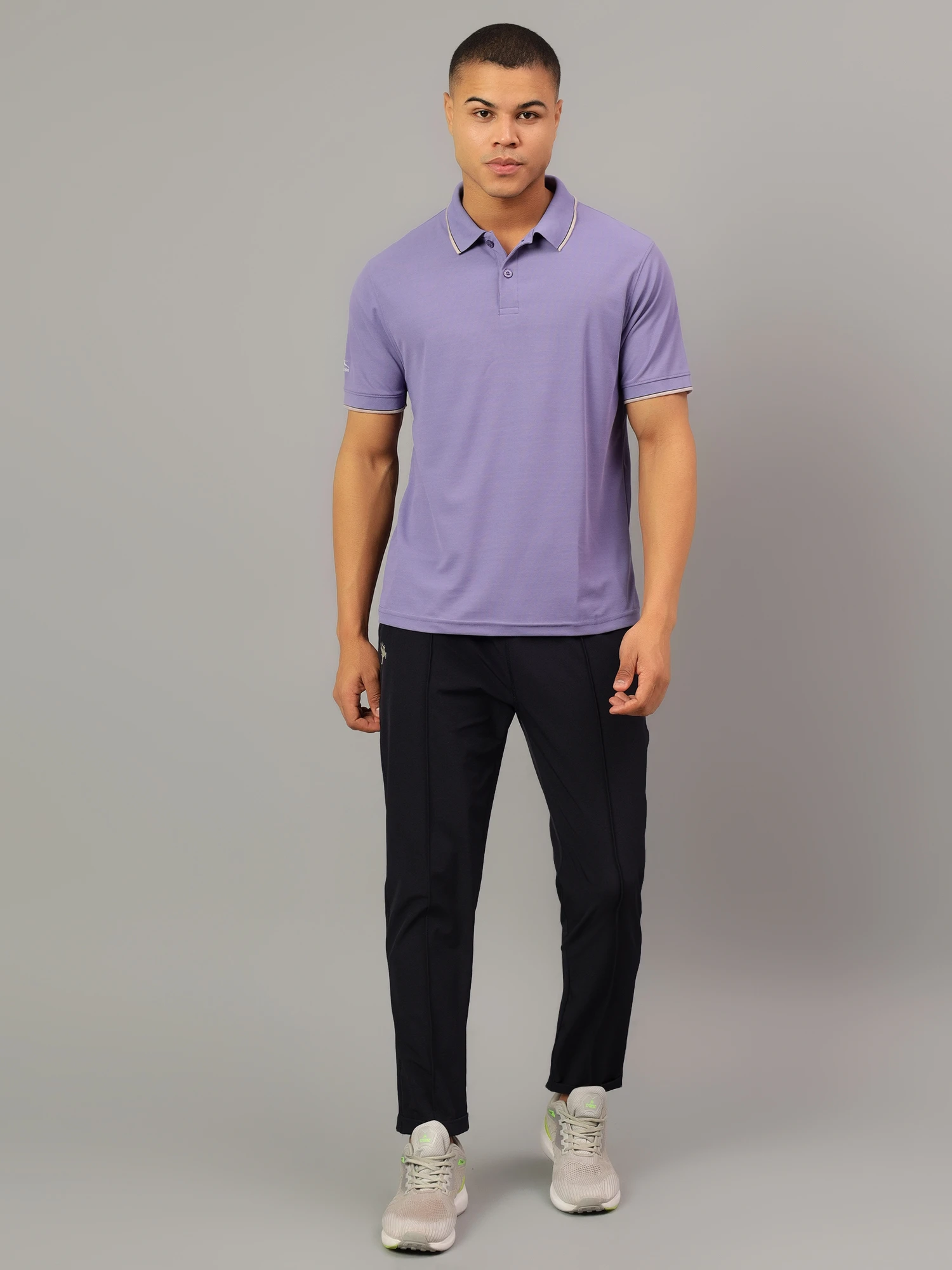 Men's Purple DualHue Tipped Polo T-Shirt