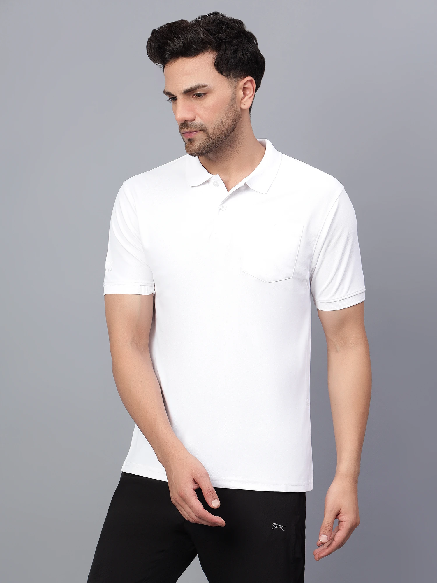 Men's White DualHue Tipped Polo T-Shirt
