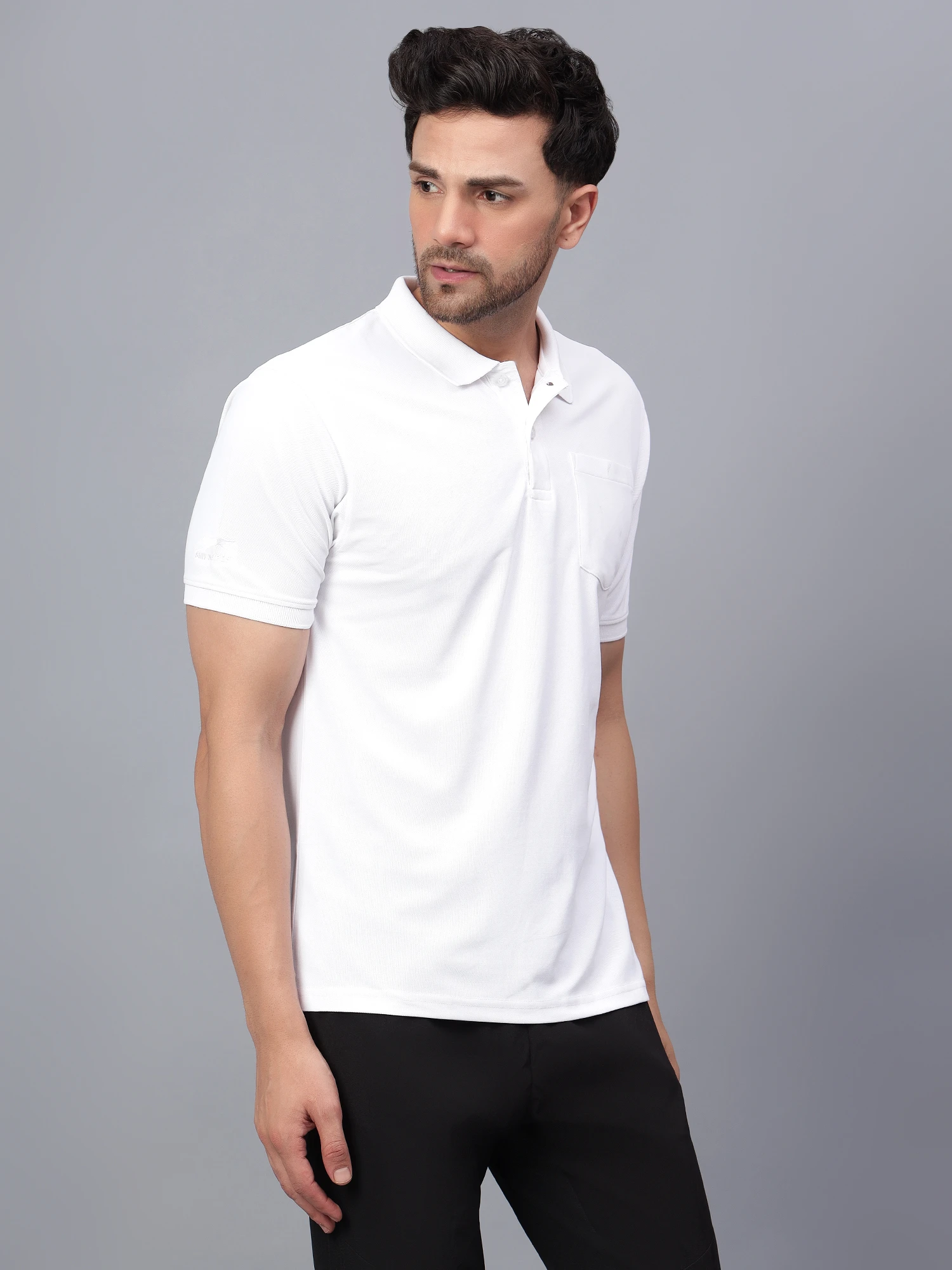 Men's White DualHue Tipped Polo T-Shirt