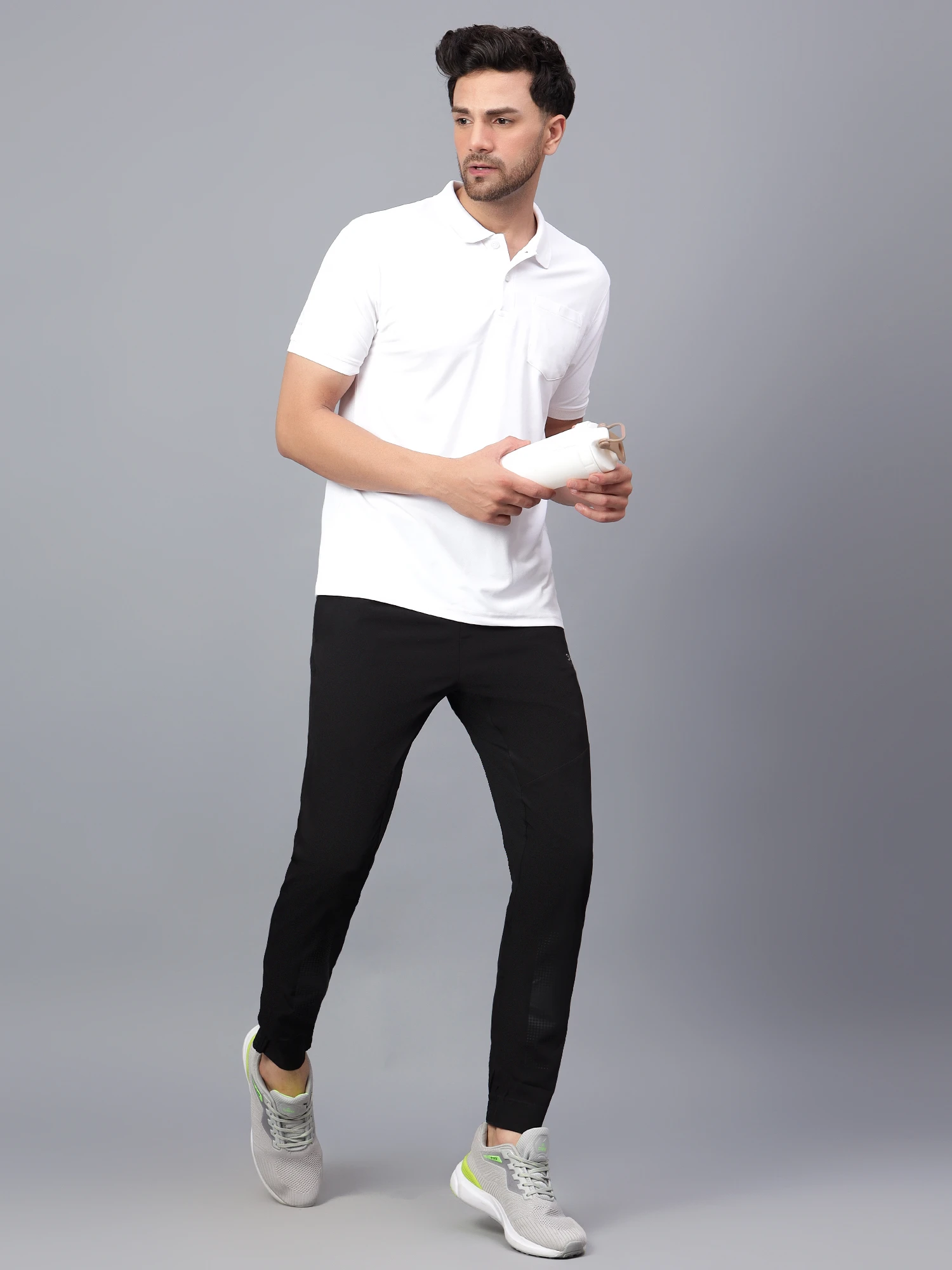 Men's White DualHue Tipped Polo T-Shirt