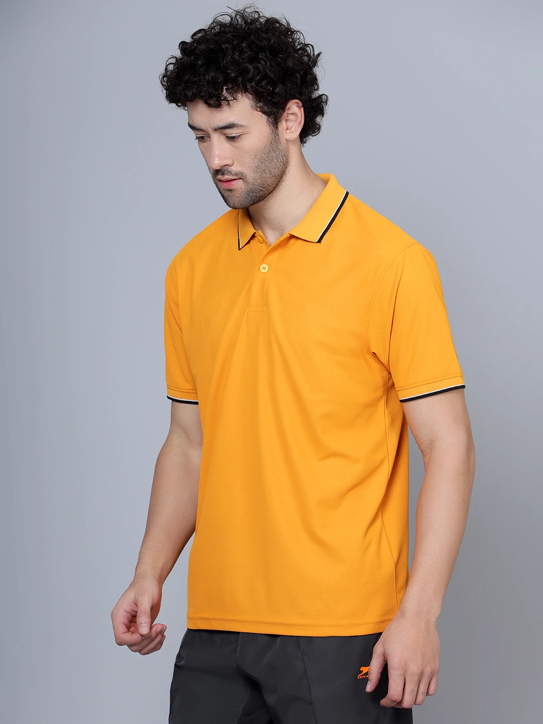 Men's Mustard DualHue Tipped Polo T-Shirt