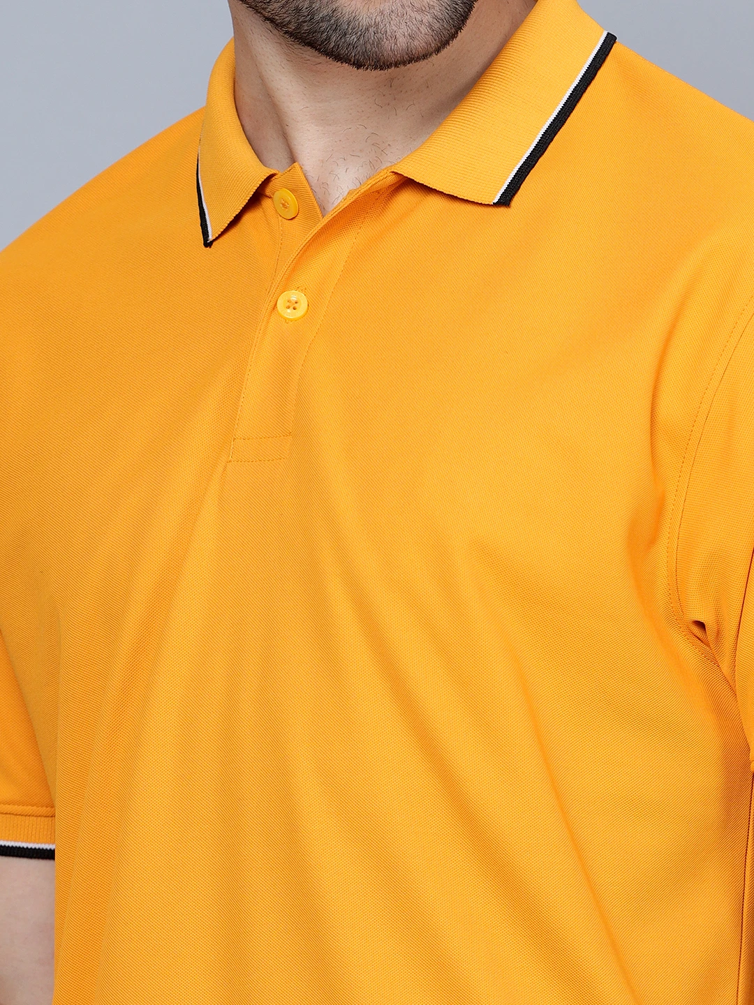 Men's Mustard DualHue Tipped Polo T-Shirt