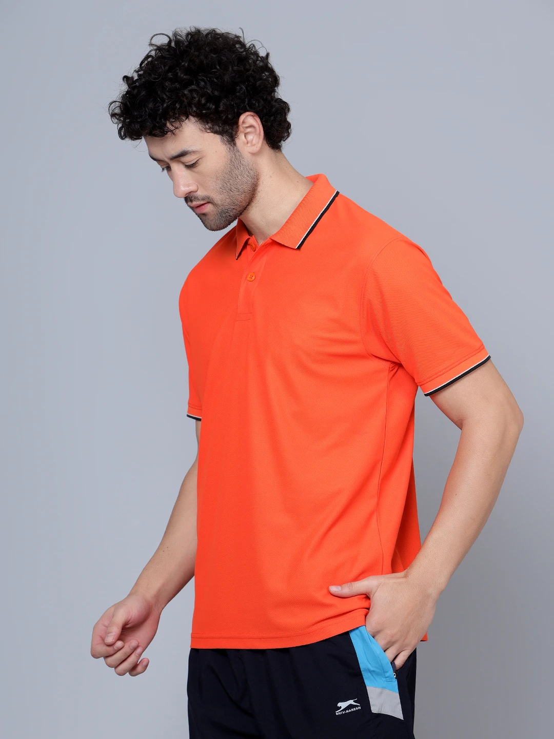 Men's Rust DualHue Tipped Polo T-Shirt