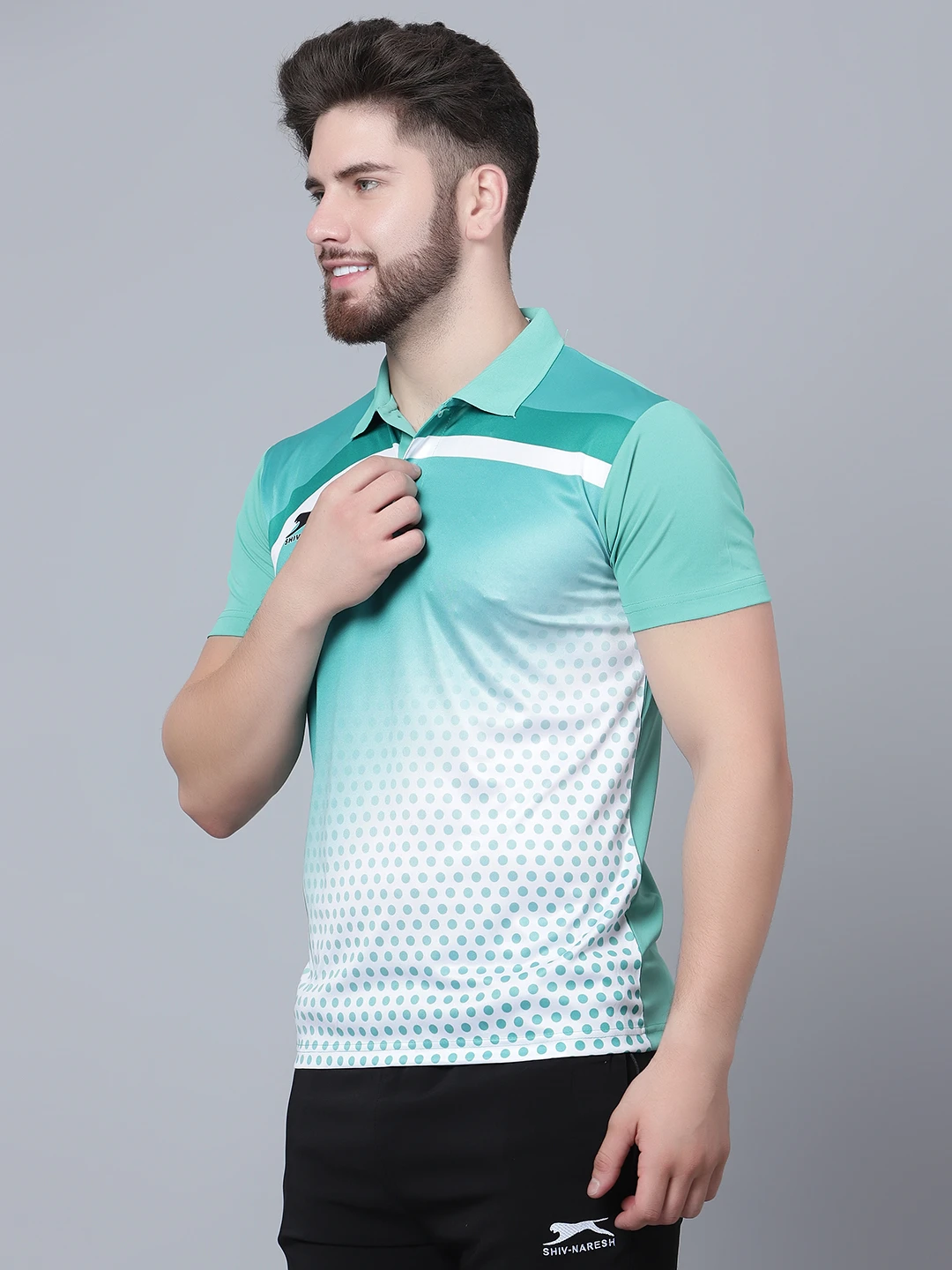 Men’s Green Fit Burst Polo T-Shirt – Shiv Naresh