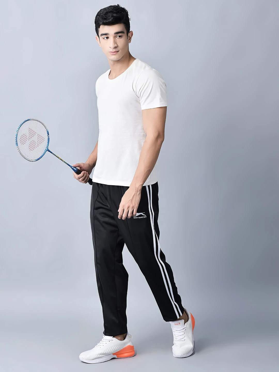 Black and White Essential Training Trackpants Men