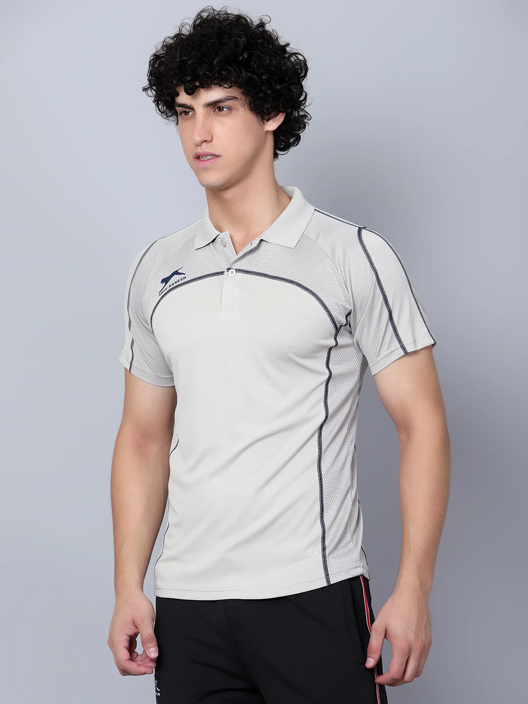 Light Grey Performance Polo T‑Shirt for men – Shiv Naresh