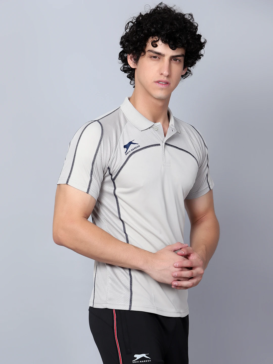 Light Grey Performance Polo T‑Shirt for men – Shiv Naresh