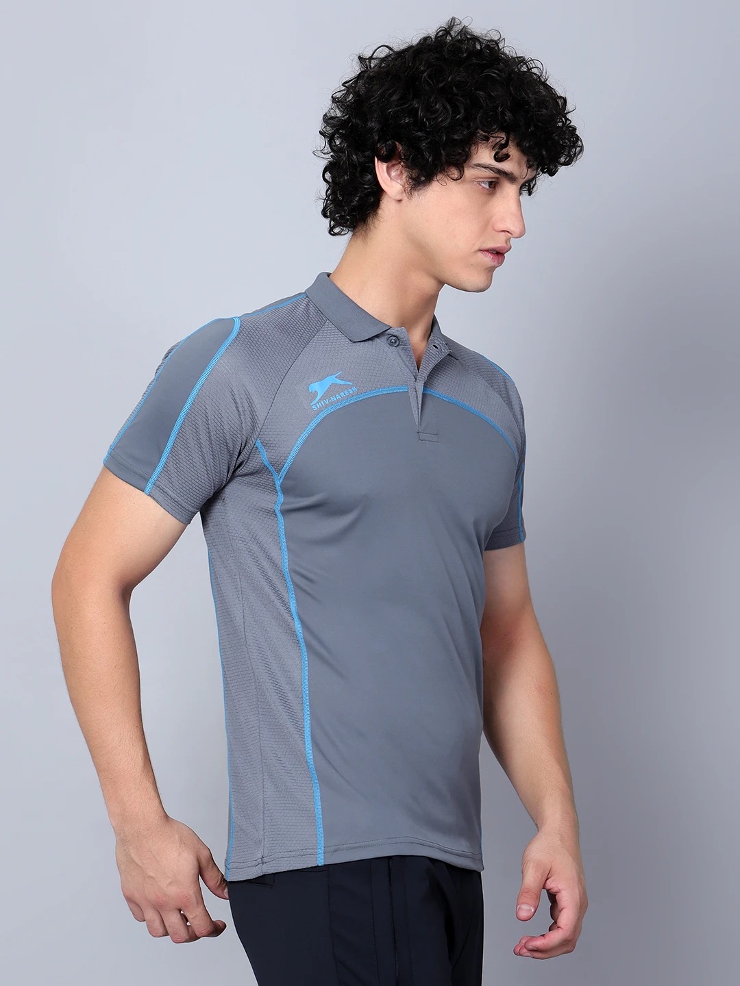 Dark Grey Quick‑Dry Performance Polo for men – Shiv Naresh