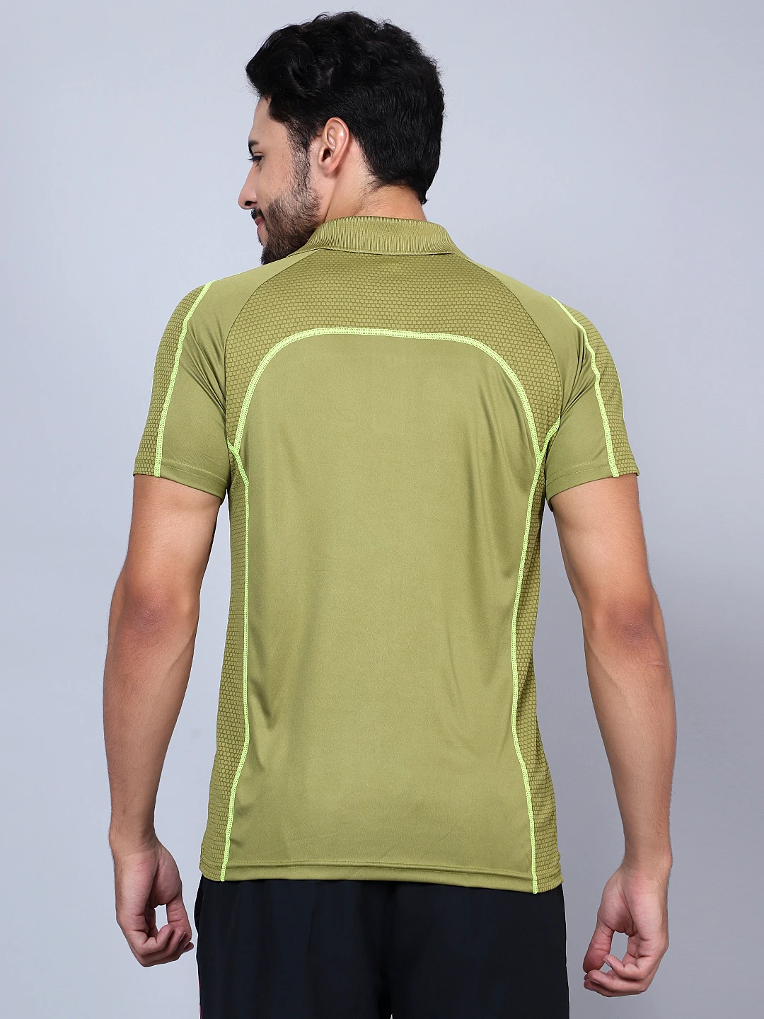 Mehandi Green Performance Polo T‑Shirt – Shiv Naresh