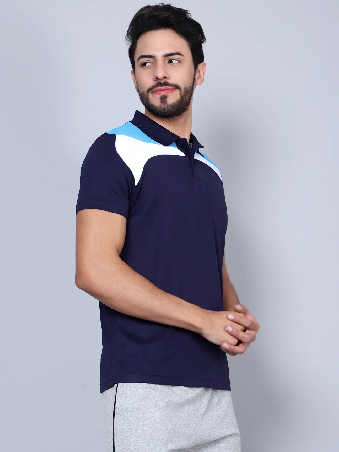 Navy blue Core Regular Fit Polo T‑Shirt for men – Shiv Naresh