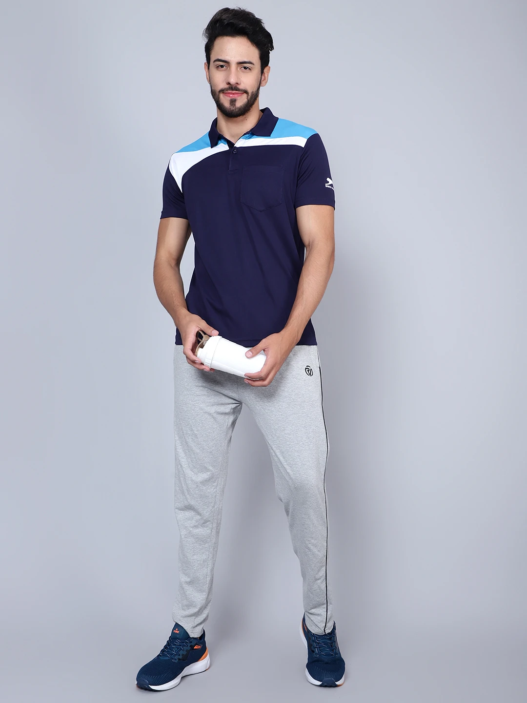Navy blue Core Regular Fit Polo T‑Shirt for men – Shiv Naresh