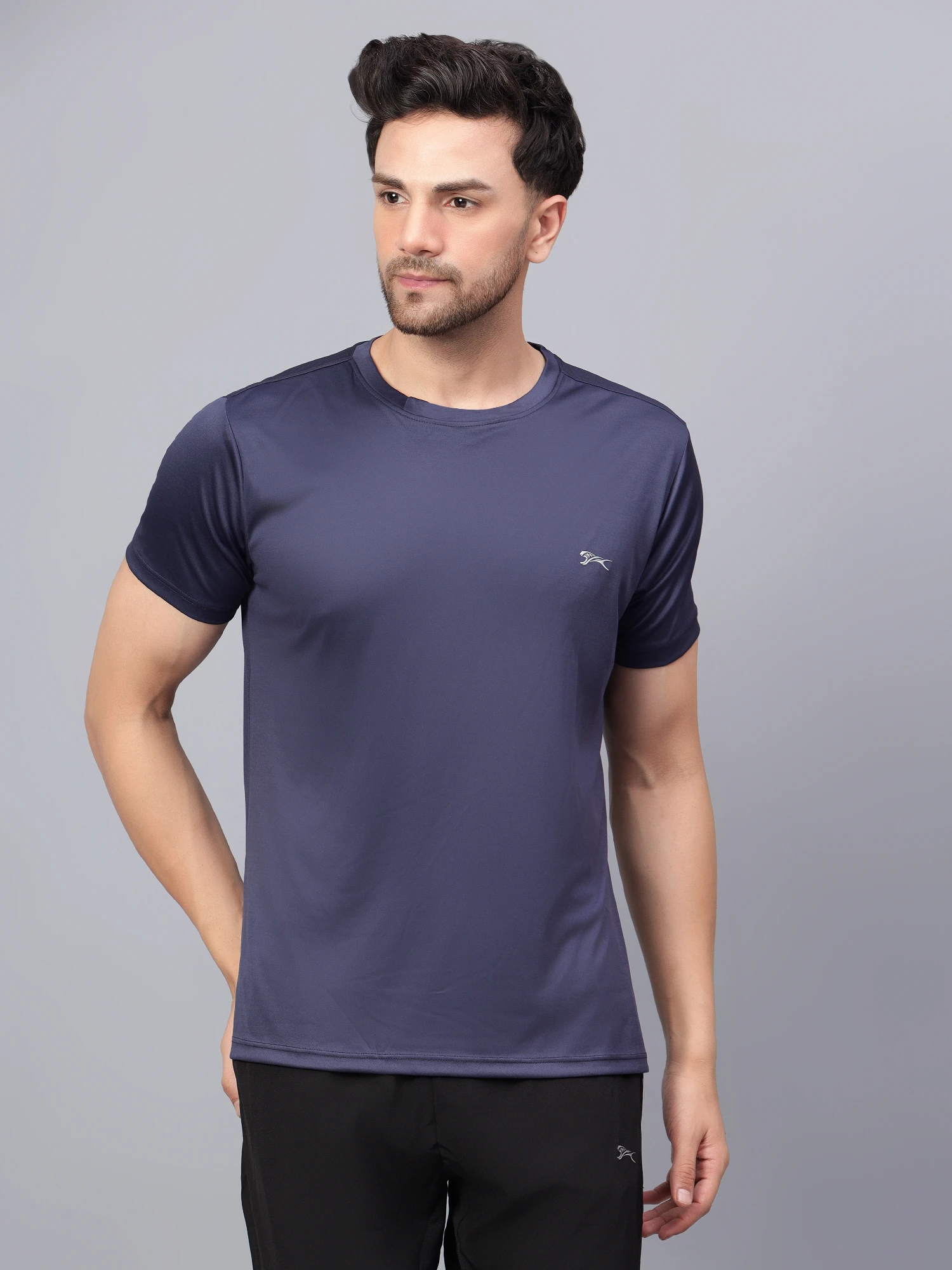 Men’s Navy Blue Cotton Round Neck T-Shirt – Core Collection Shiv Naresh
