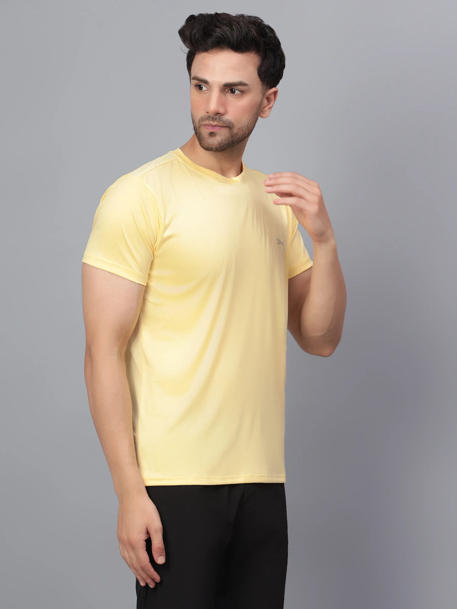Men’s Yellow Cotton Round Neck T-Shirt – Core Collection by Shiv Naresh