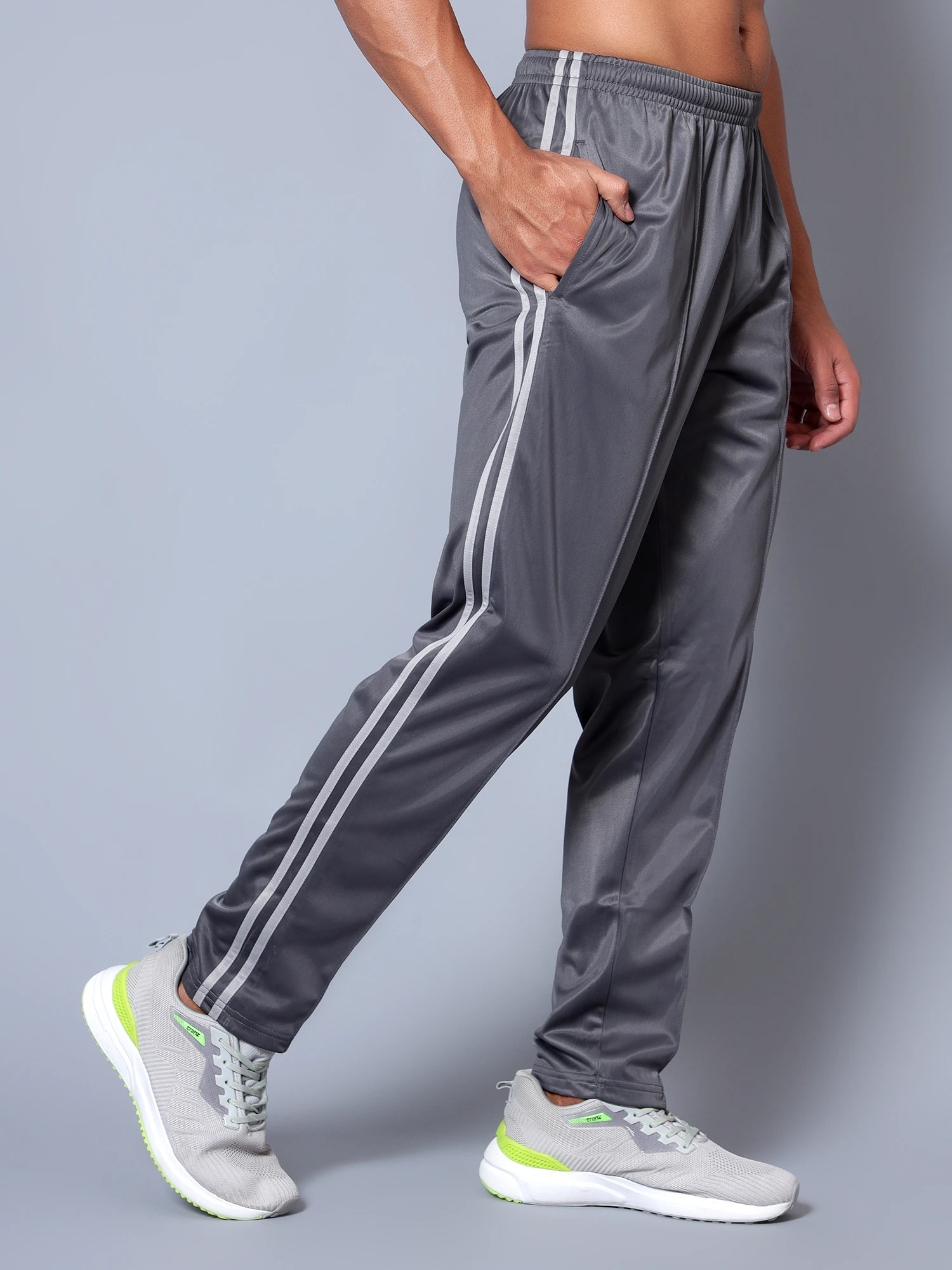 Dark Grey Light Grey Shiv Naresh Training Trackpants for men