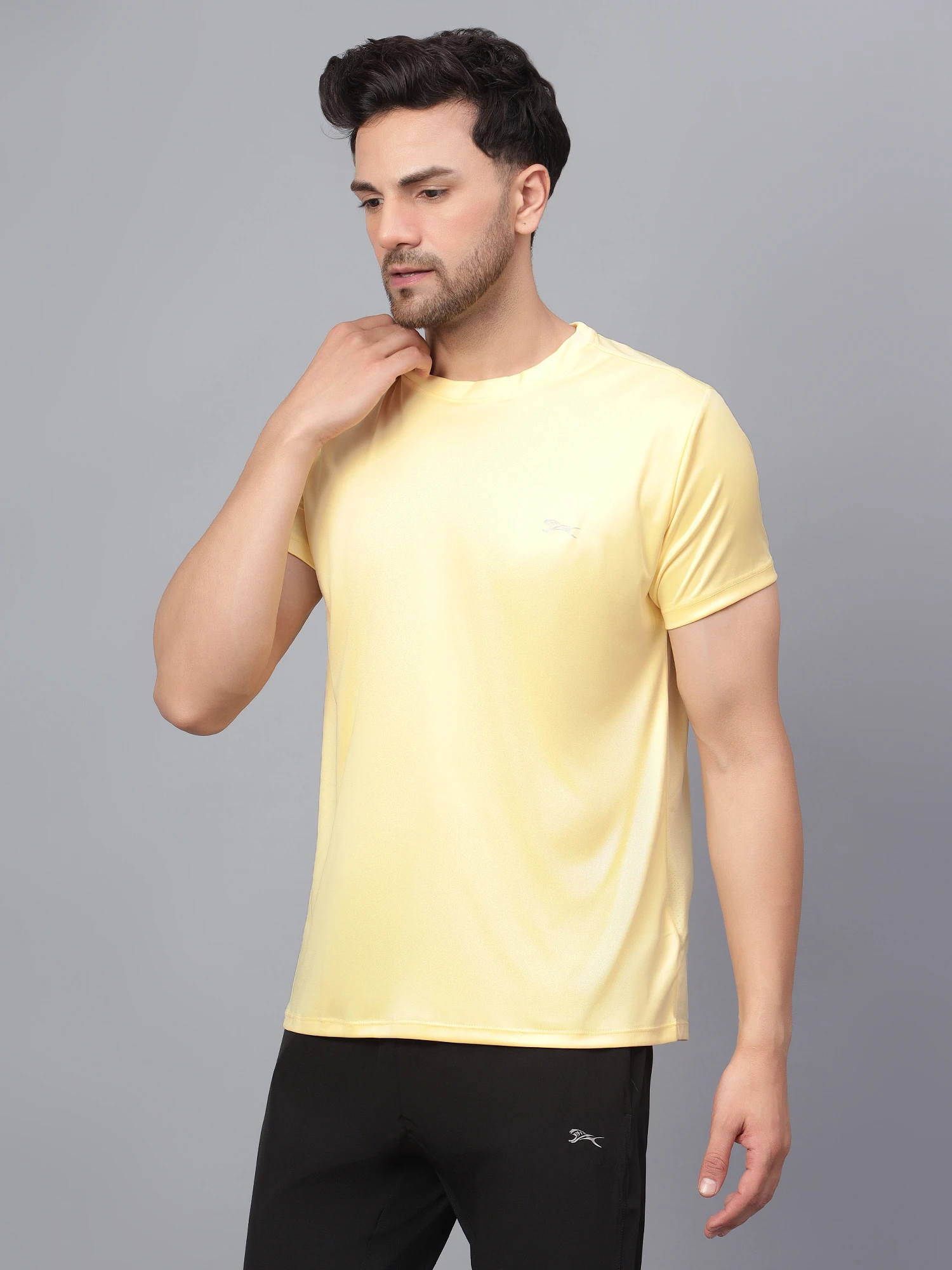 Men’s Yellow Cotton Round Neck T-Shirt – Core Collection by Shiv Naresh