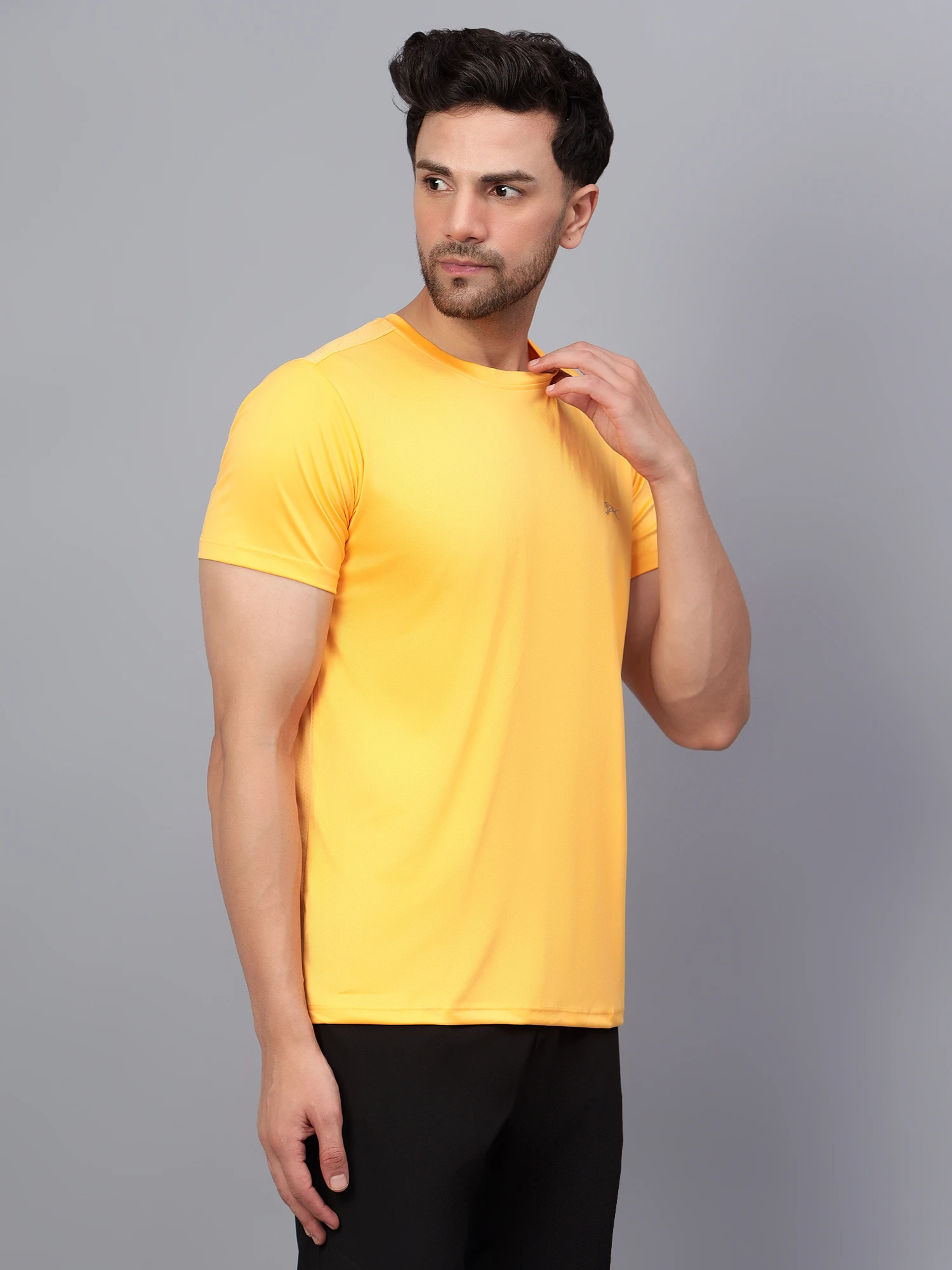Men’s Mustard Round Neck Cotton T-Shirt – Core Collection Shiv Naresh