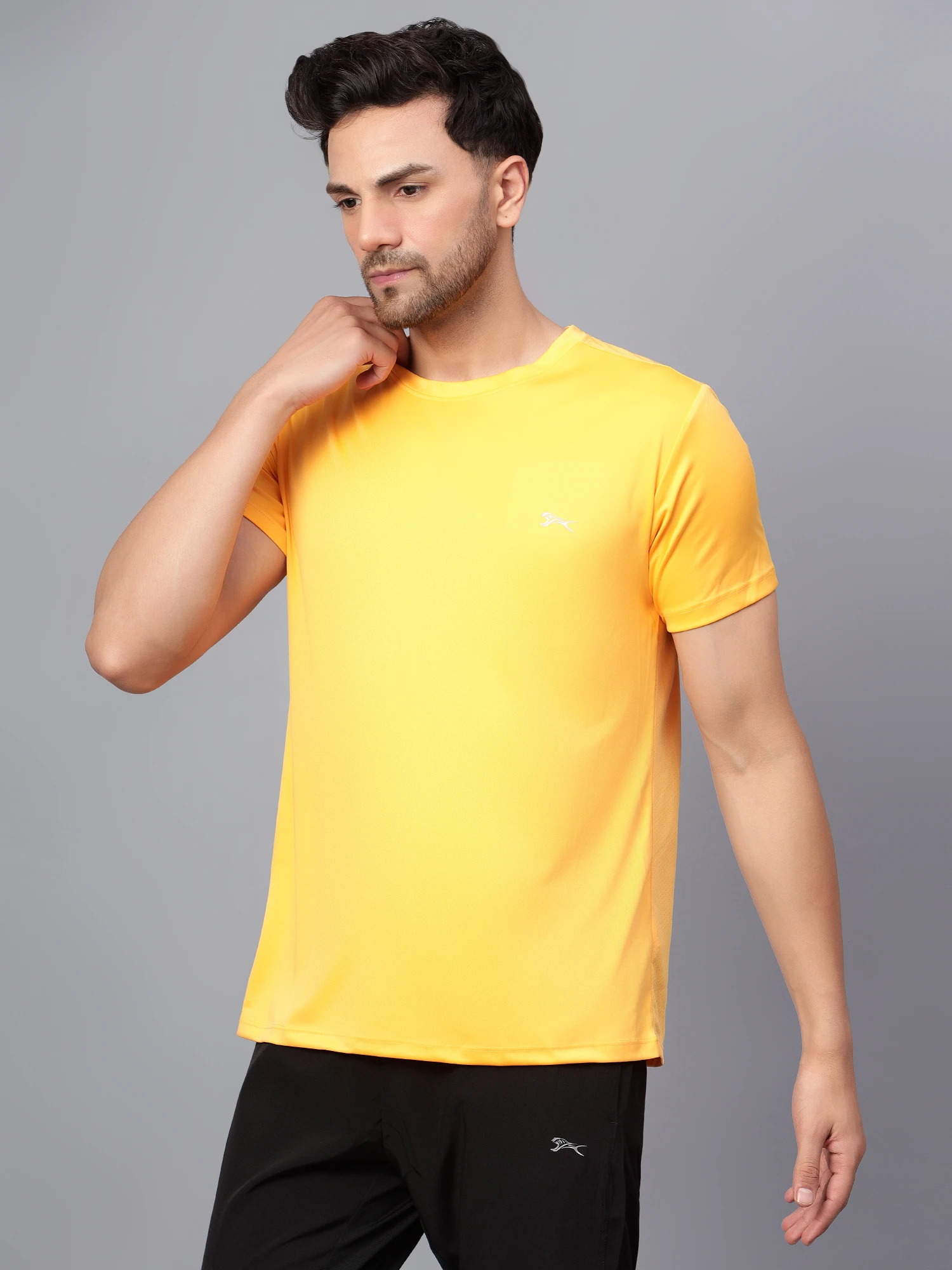 Men’s Mustard Round Neck Cotton T-Shirt – Core Collection Shiv Naresh