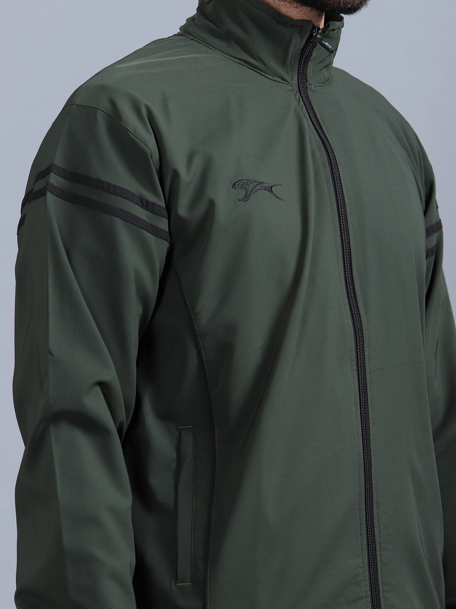 Buy Men's sports tracksuit in olive green online - Shivnaresh