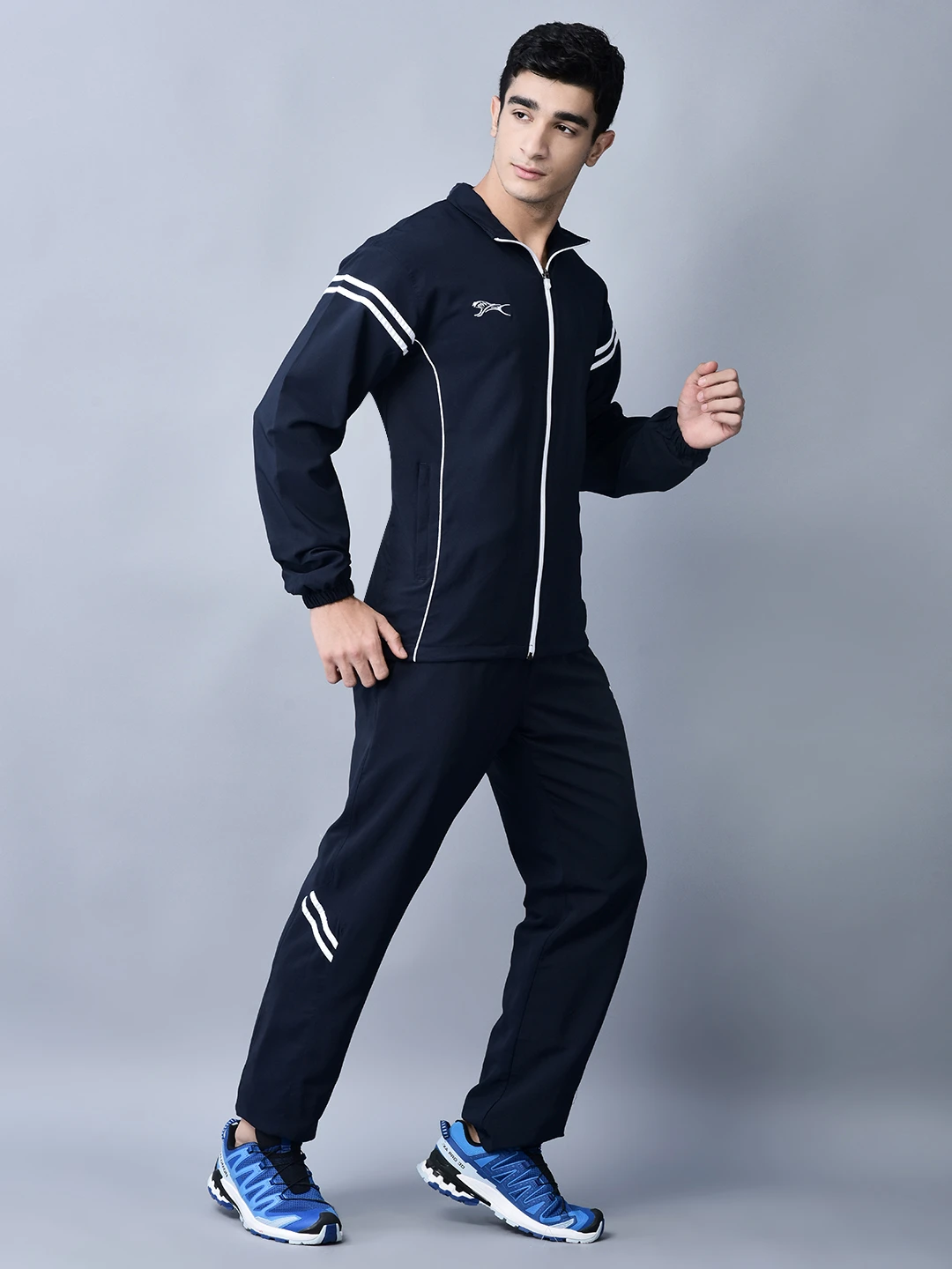 Buy Men's sports tracksuit in navy blue online - Shivnaresh