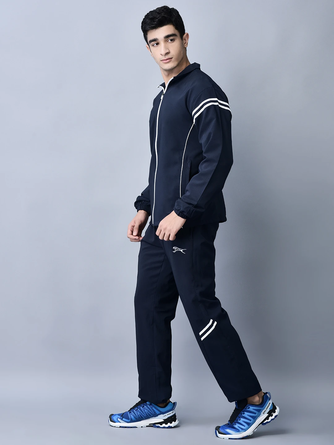 Buy Men's sports tracksuit in navy blue online - Shivnaresh